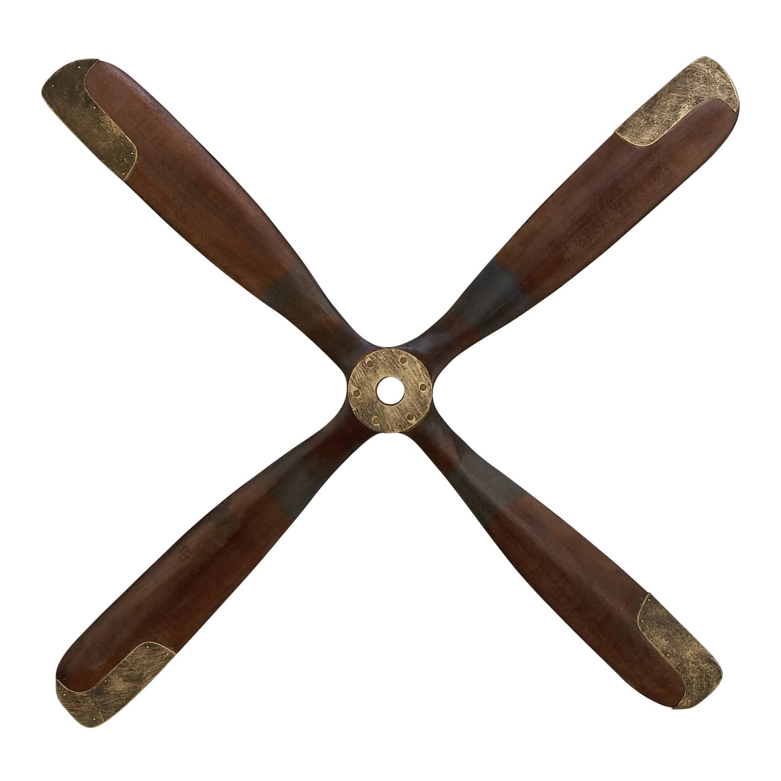 44" Brown Wood Industrial Propeller Wall Decor