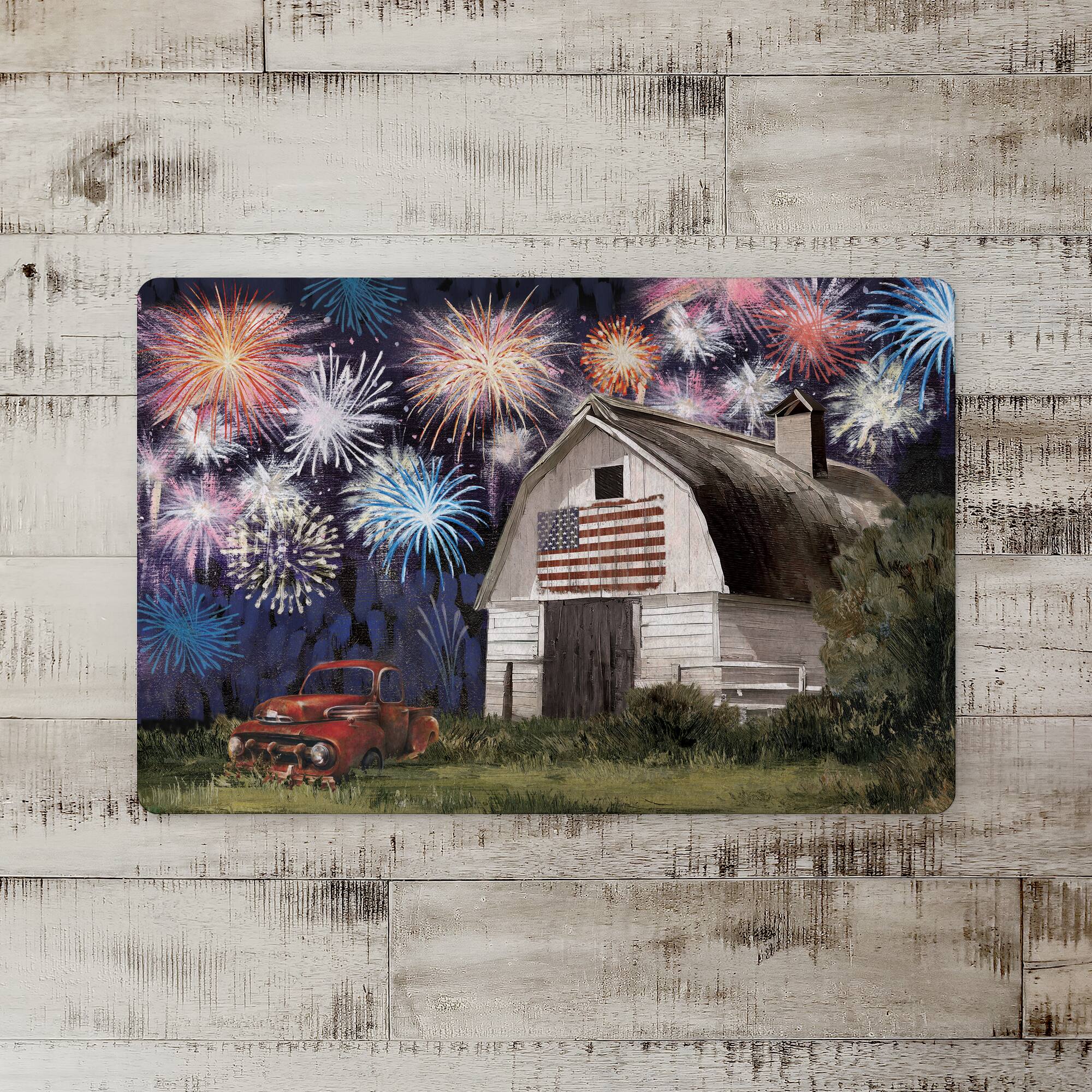 Painted Barn Fireworks Floor Mat, 18" x 27"