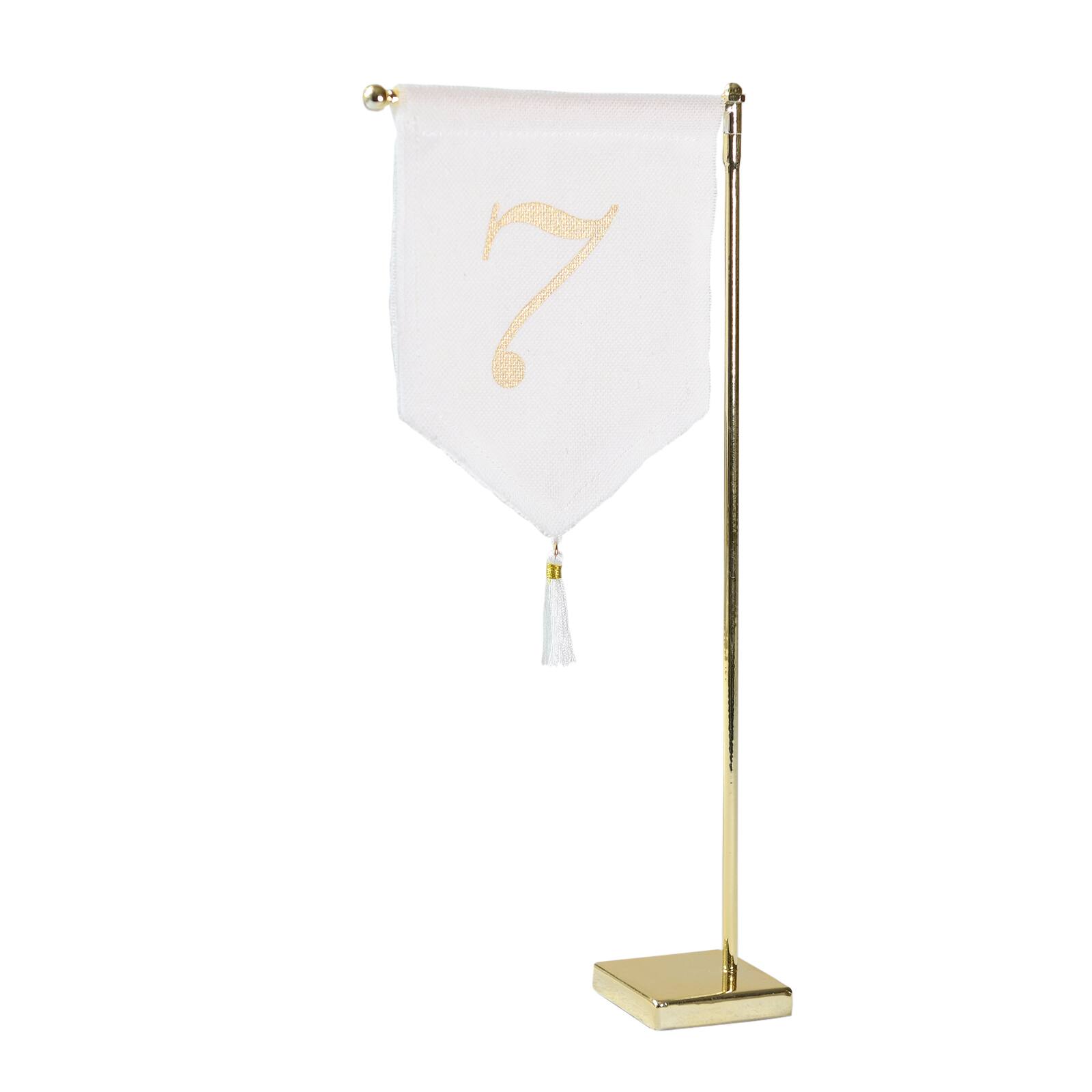 Style Me Pretty Linen Tassel Table Number | Numeral 7 | 4.5" x 6" | Michaels®