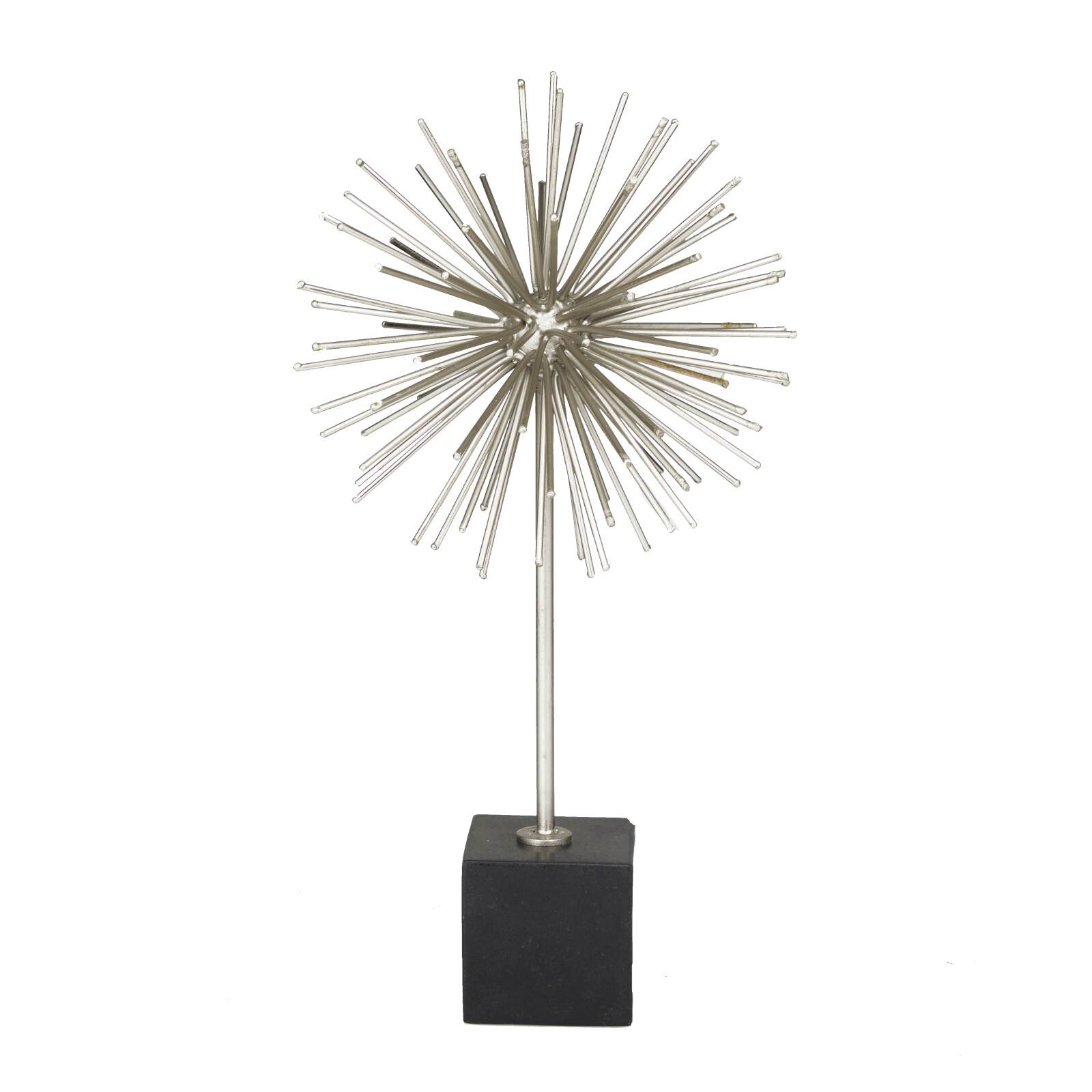 CosmoLiving by Cosmopolitan Silver Marble Contemporary Sculpture, 17 x 9 x 8