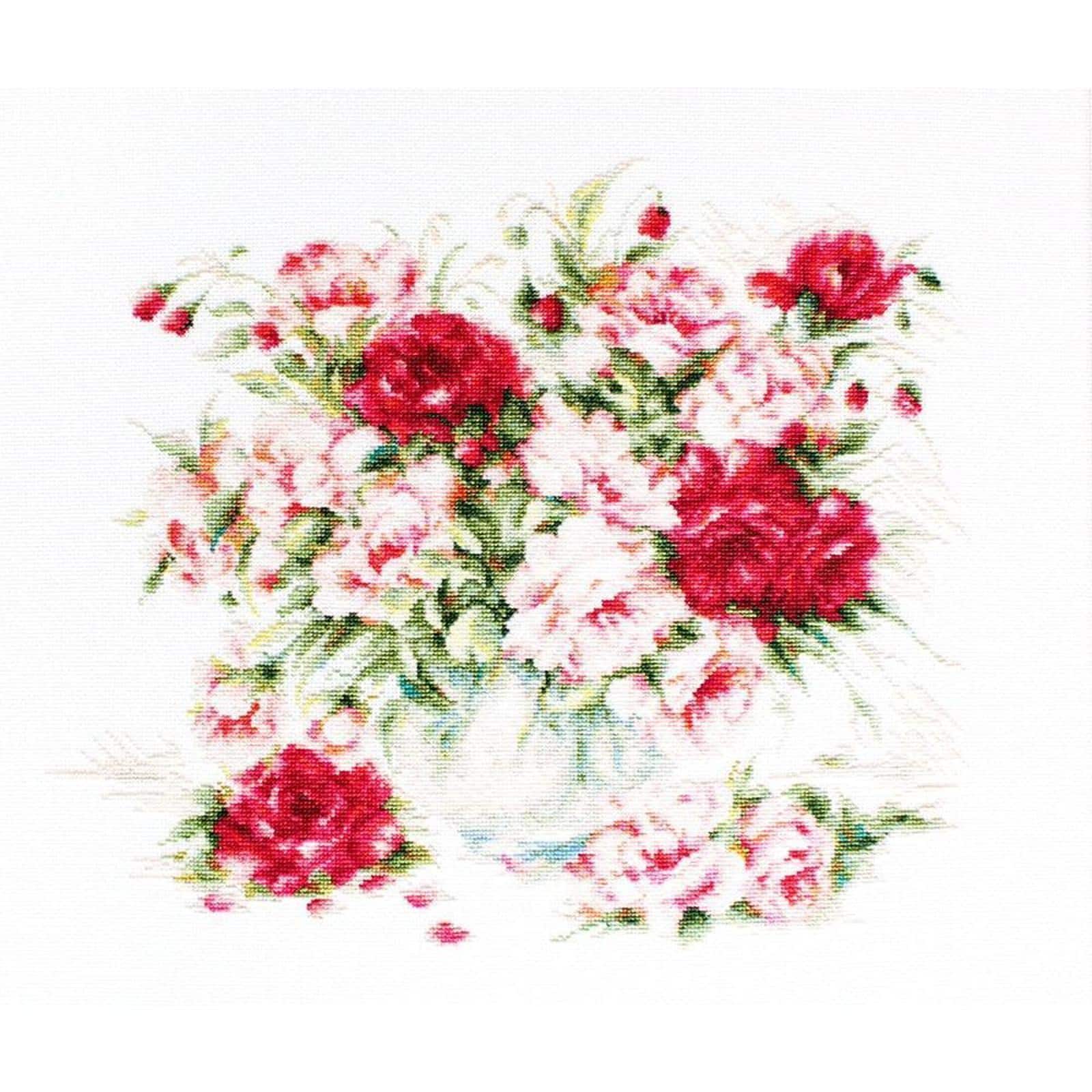 Luca-S Peonies Counted Cross Stitch Kit