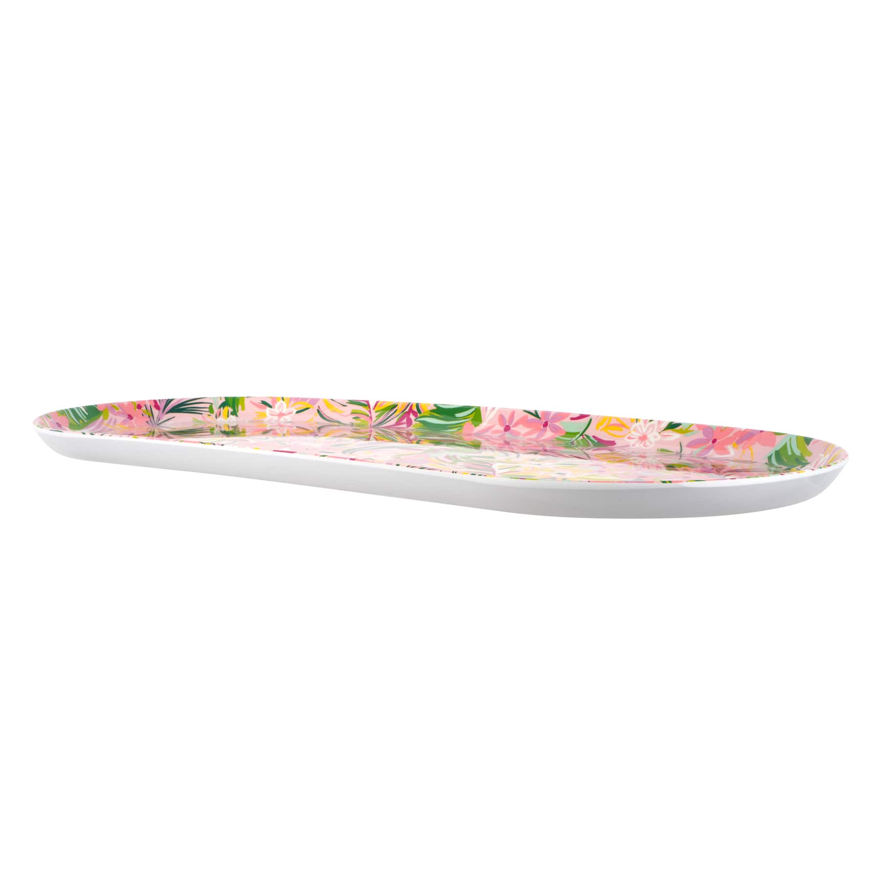 19&#x22; Pink Floral Oval Melamine Platter by Ashland&#xAE;
