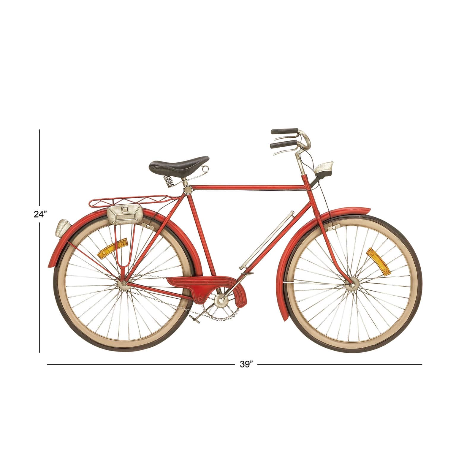 Red Vintage Metal Bicycle Wall Accent