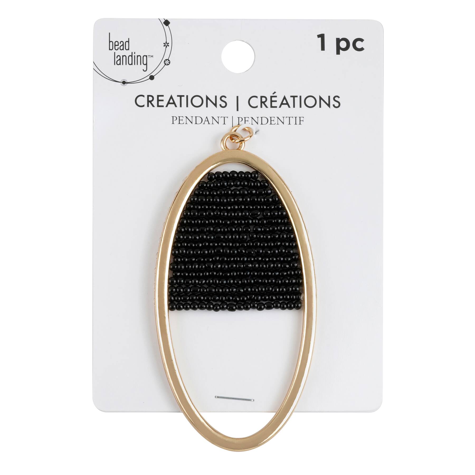 Creations Gold Oval Beaded Pendant by Bead Landing™