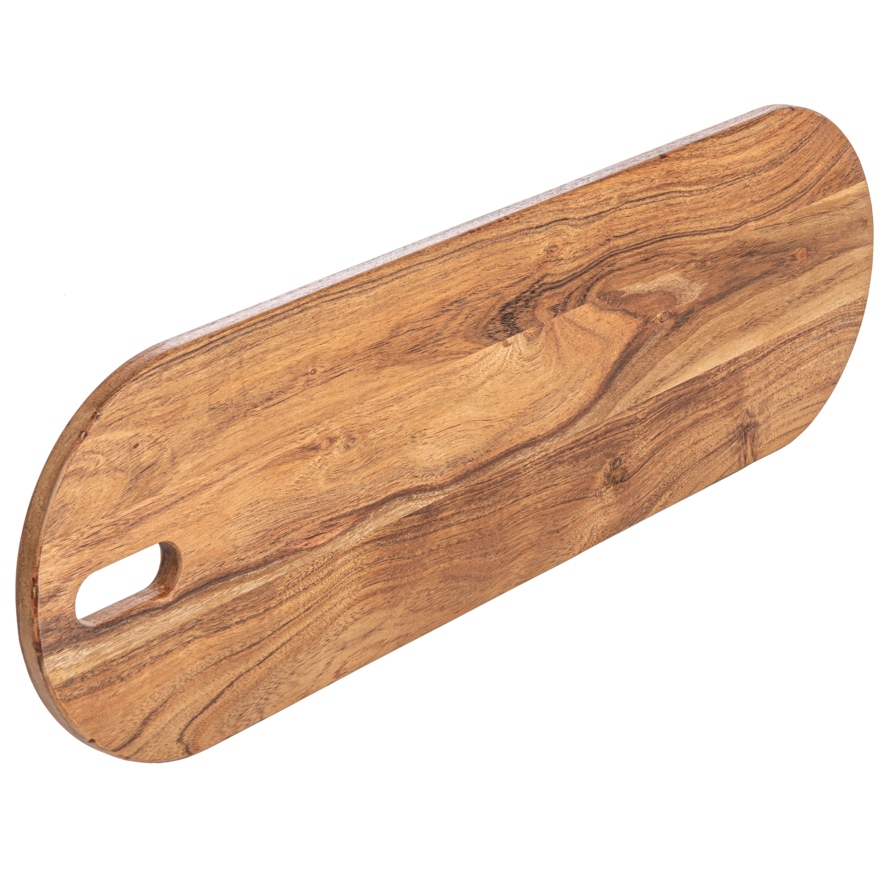 25&#x22; Natural Acacia Wood Serving Board with Handle