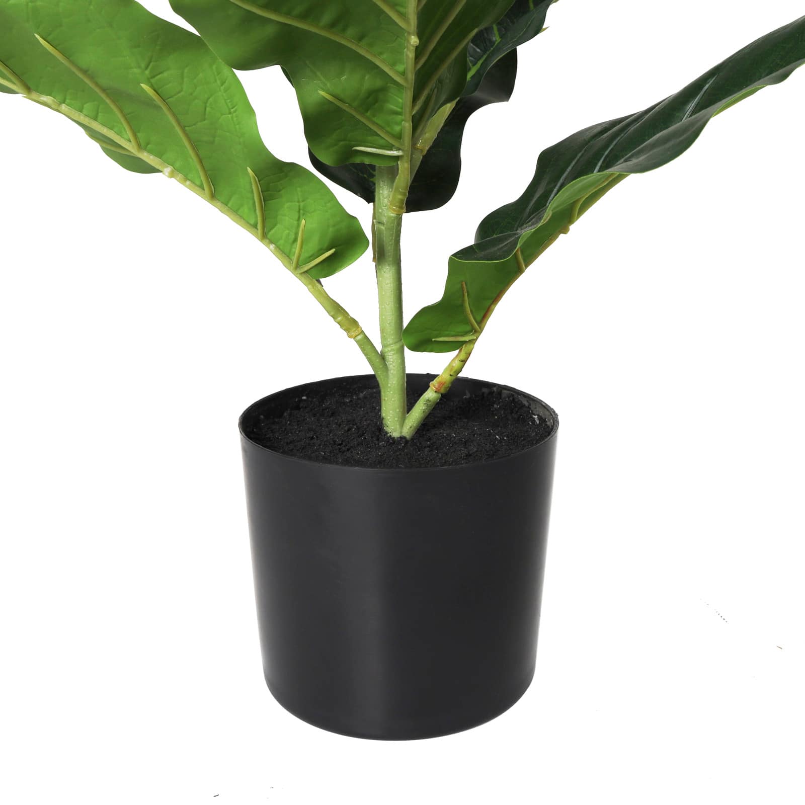 21&#x22; Fiddle Leaf Artificial Plant with Black Pot