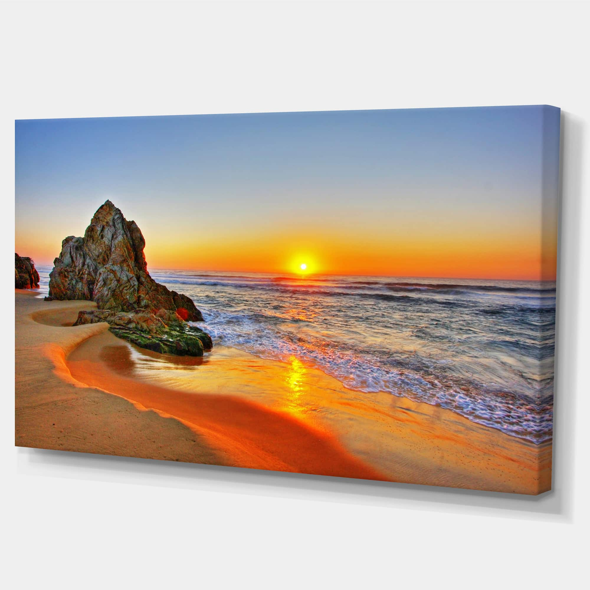 Designart - Beautiful Sunrise by Beach in Tathra - Seashore Canvas Art Print