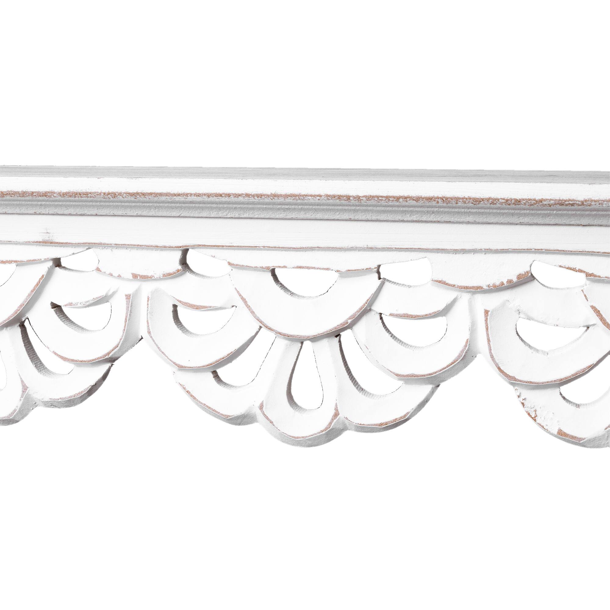 White Carved Floral Medallion Wall Shelf