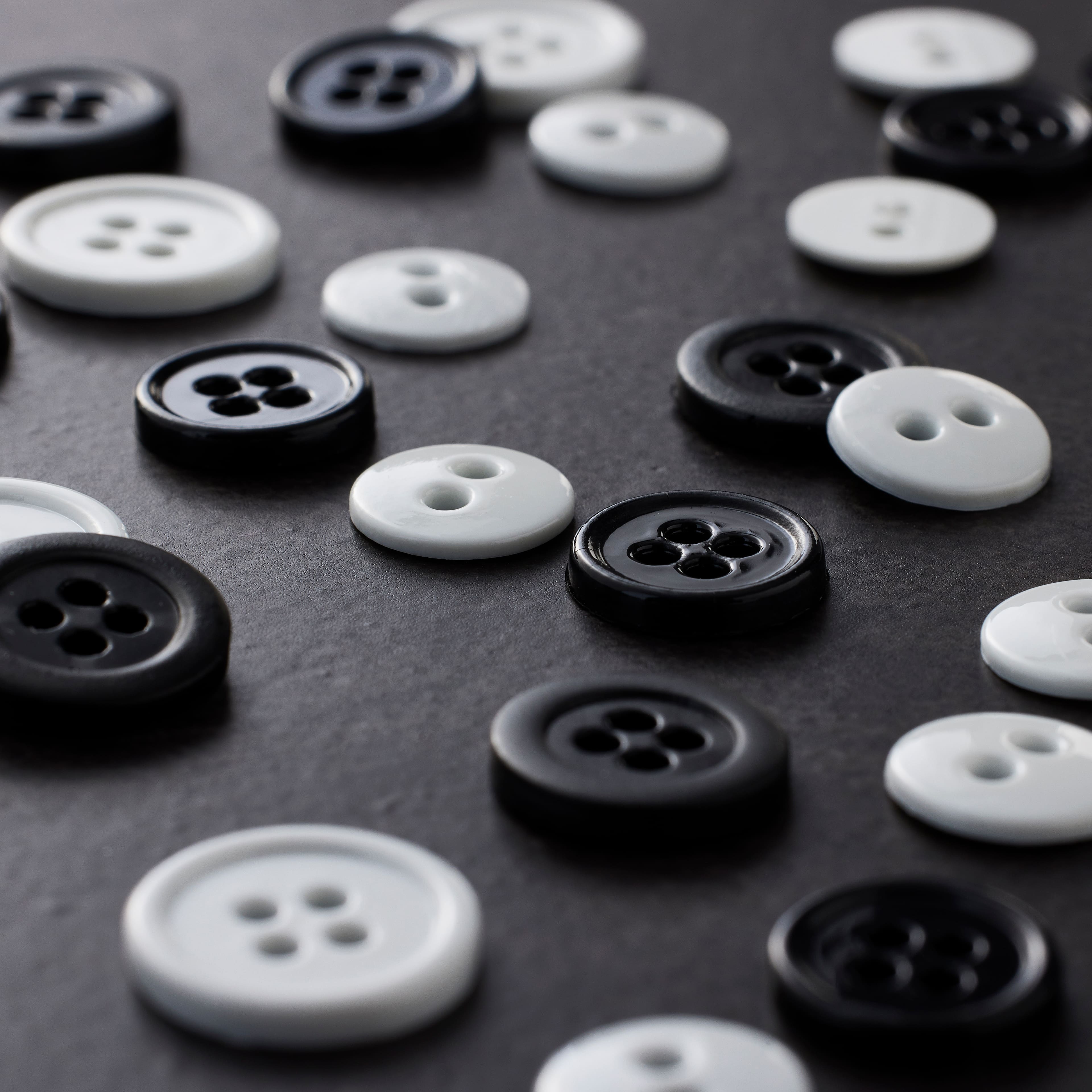 12 Packs: 120 ct. (1,440 total) Favorite Findings&#x2122; Black &#x26; White Buttons