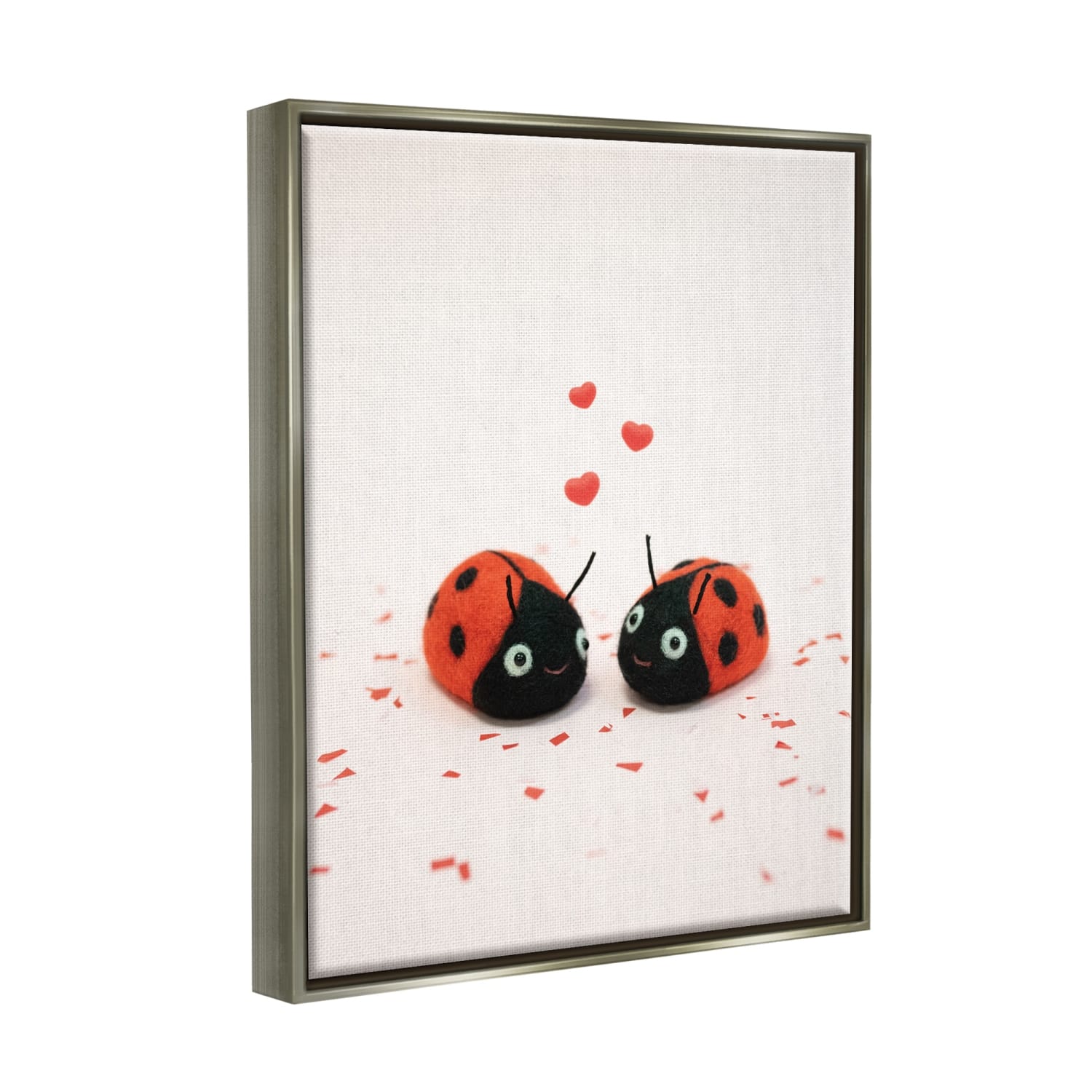 Stupell Industries Ladybugs Valentine's Hearts Floater Framed Art