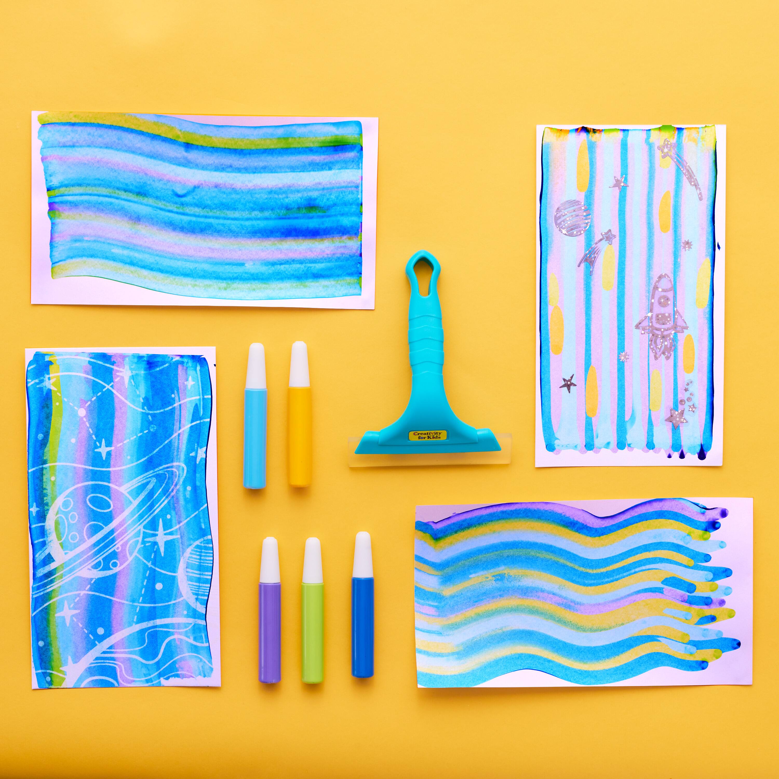 This Squeegee Paint Drawing Reveal is a Super Fun Kids Art Project!