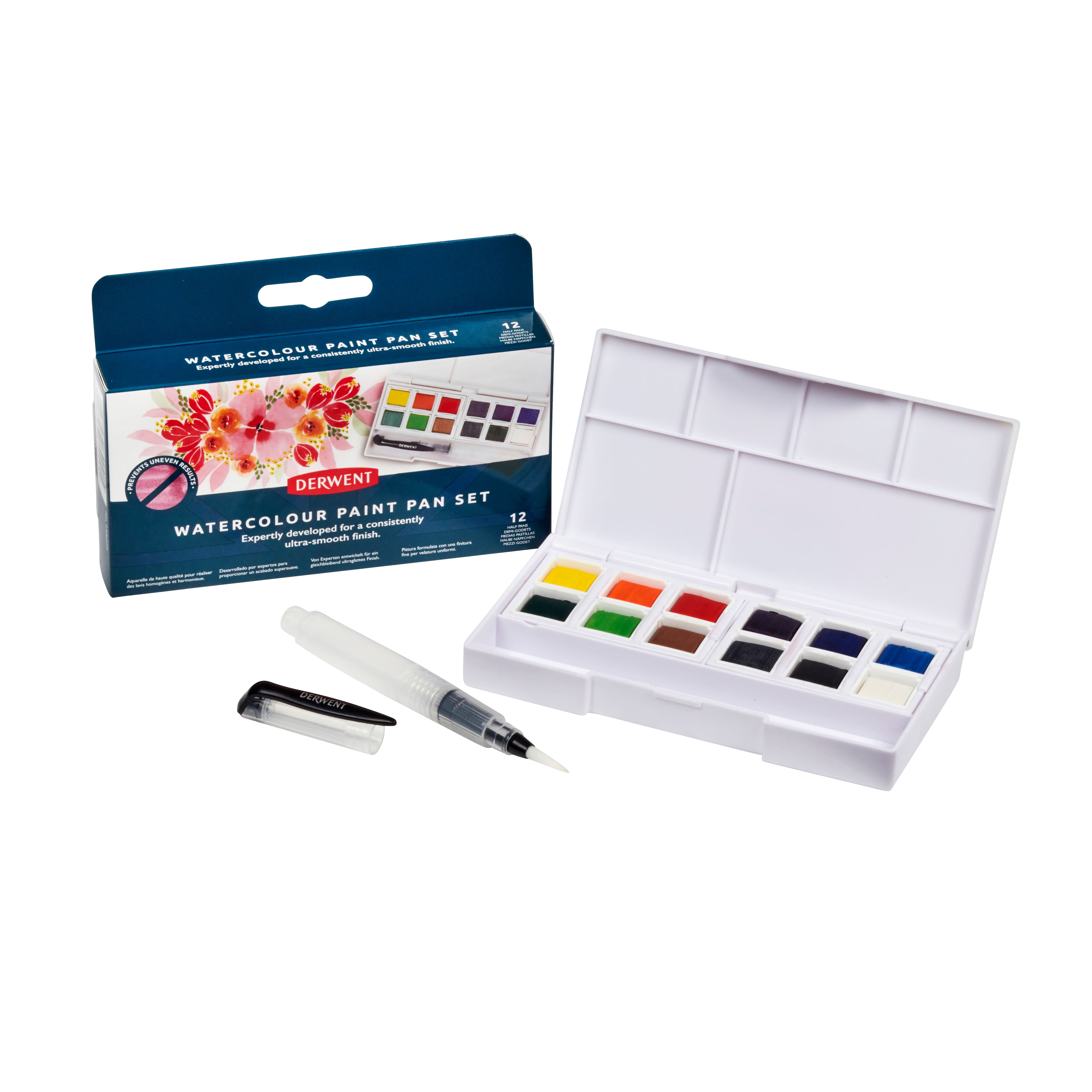 Derwent® 12 Color Watercolour Paint Pan Set