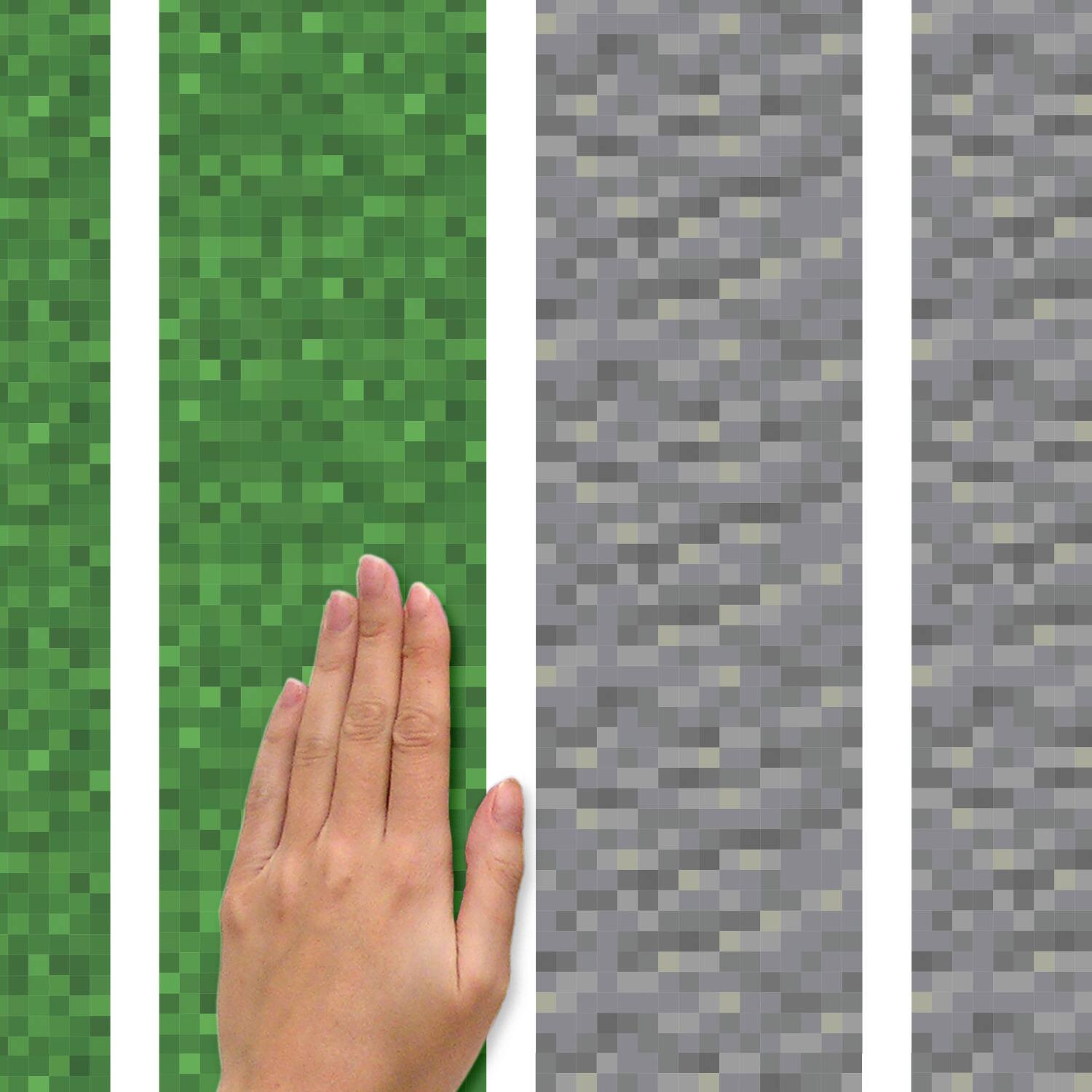 RoomMates Minecraft Block Strips Peel &#x26; Stick Wall Decal Set