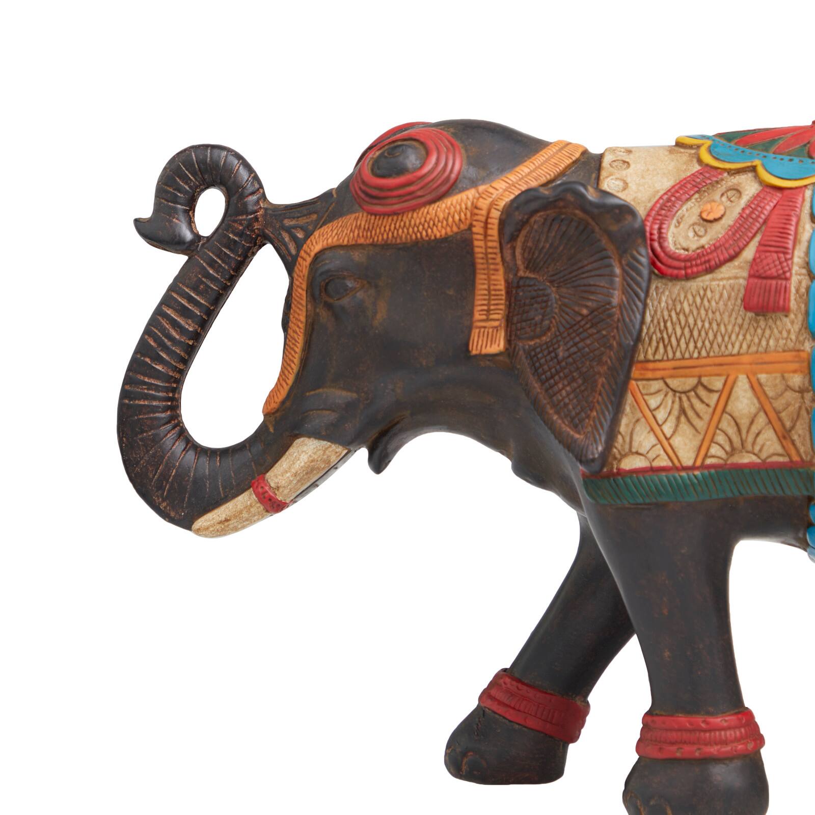 14.25" Intricate Standing Elephant Tabletop Sculpture