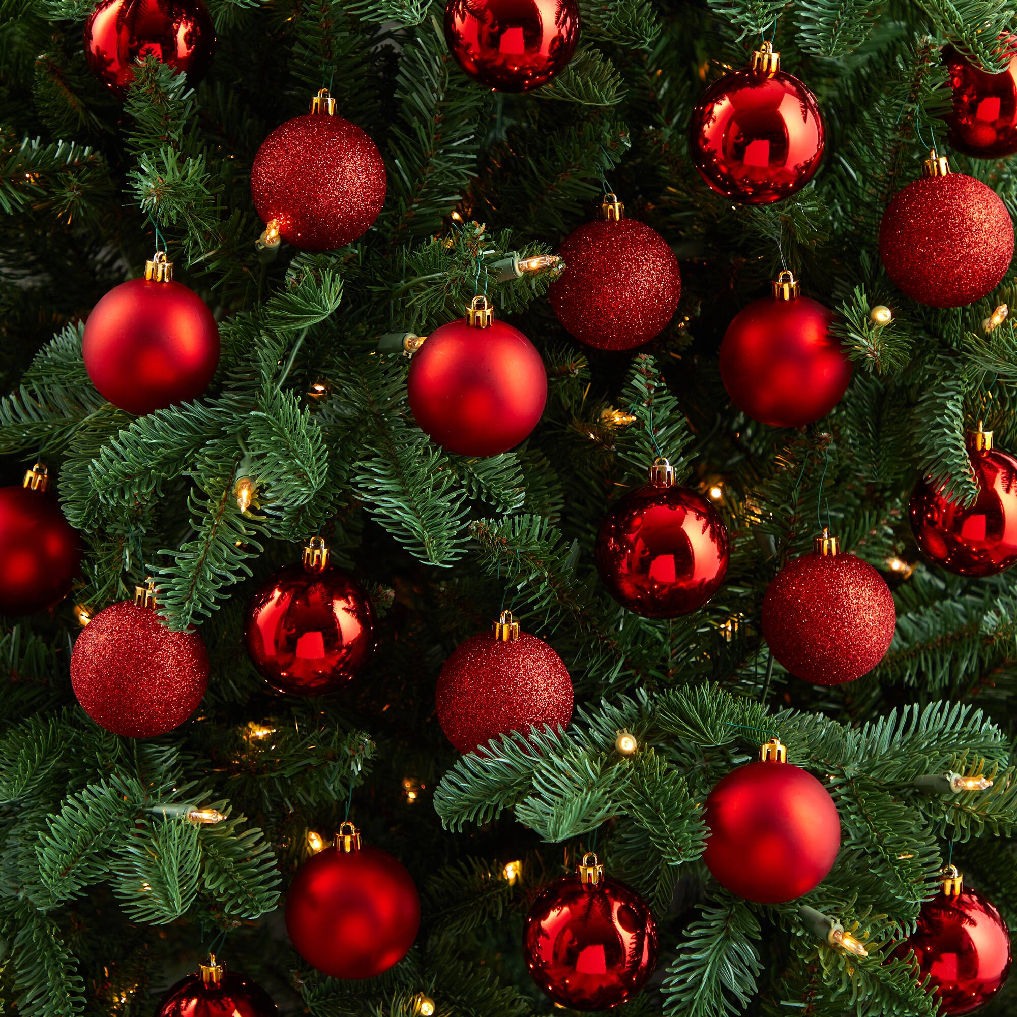 30ct. 2.5&#x22; Red Shatterproof Christmas Ornaments