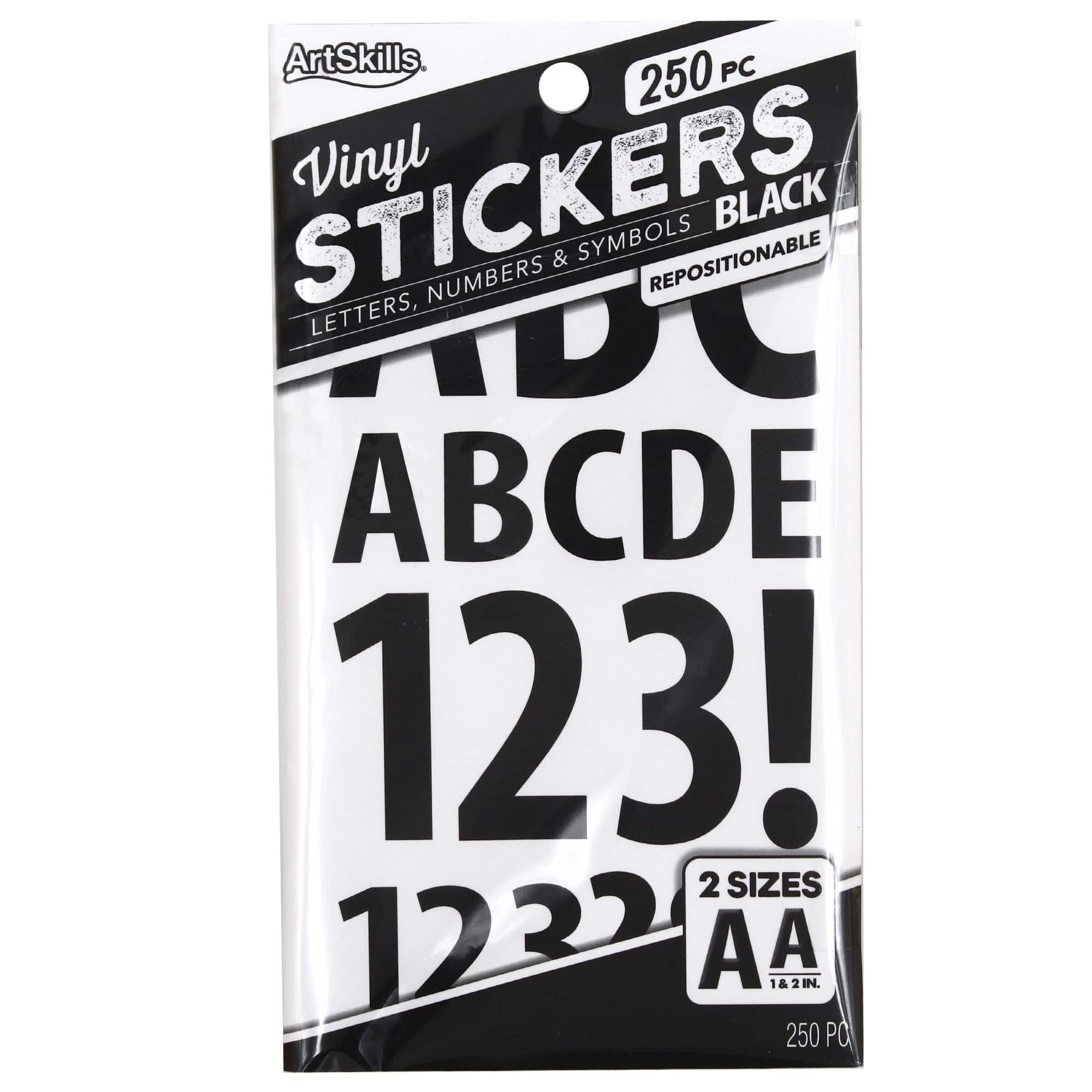 ArtSkills® 1" to 2" Black 250 Piece Vinyl Poster Letter Set