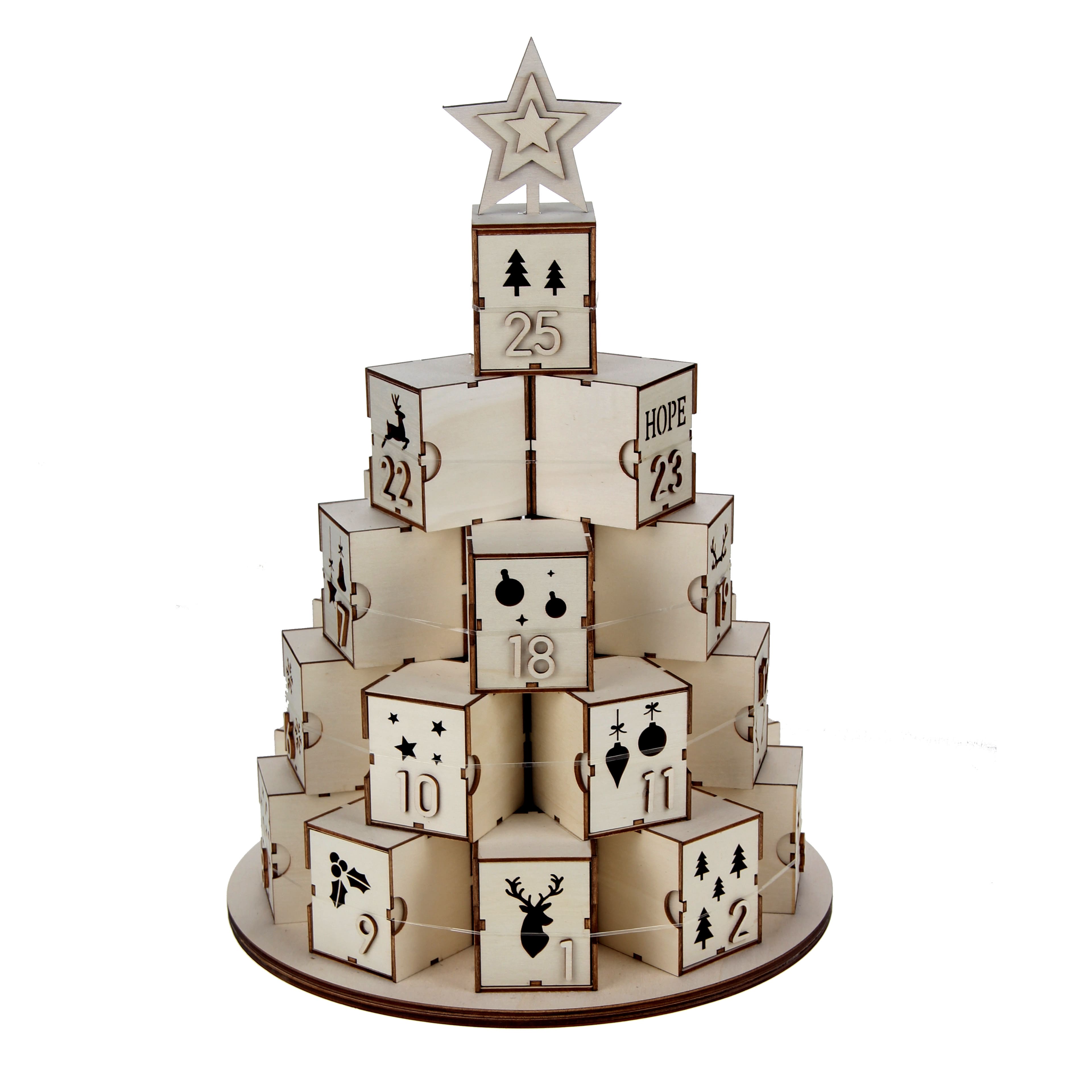 Layered Countdown Advent Tree DIY Wood D&#xE9;cor by Make Market&#xAE;