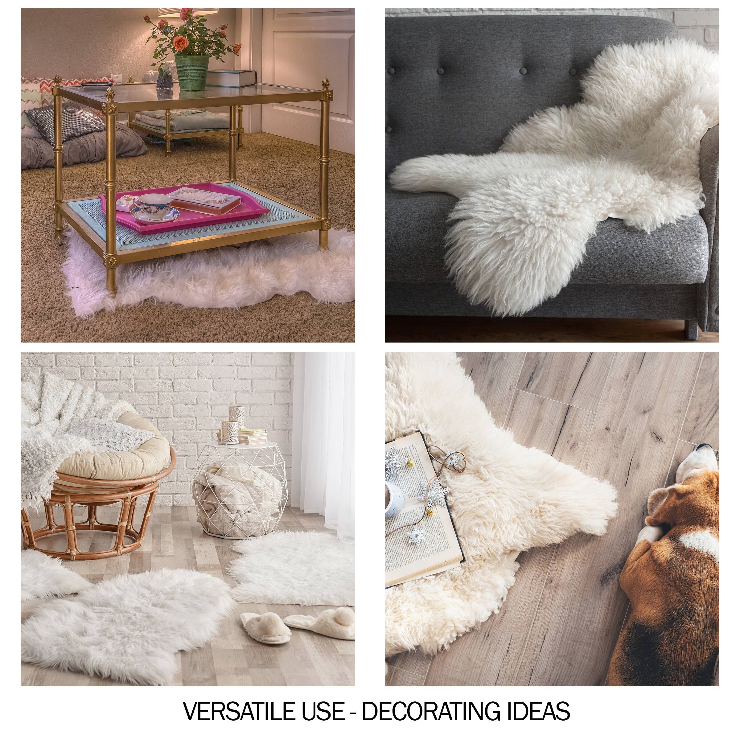 Hastings Home Faux Sheepskin Fur Rug