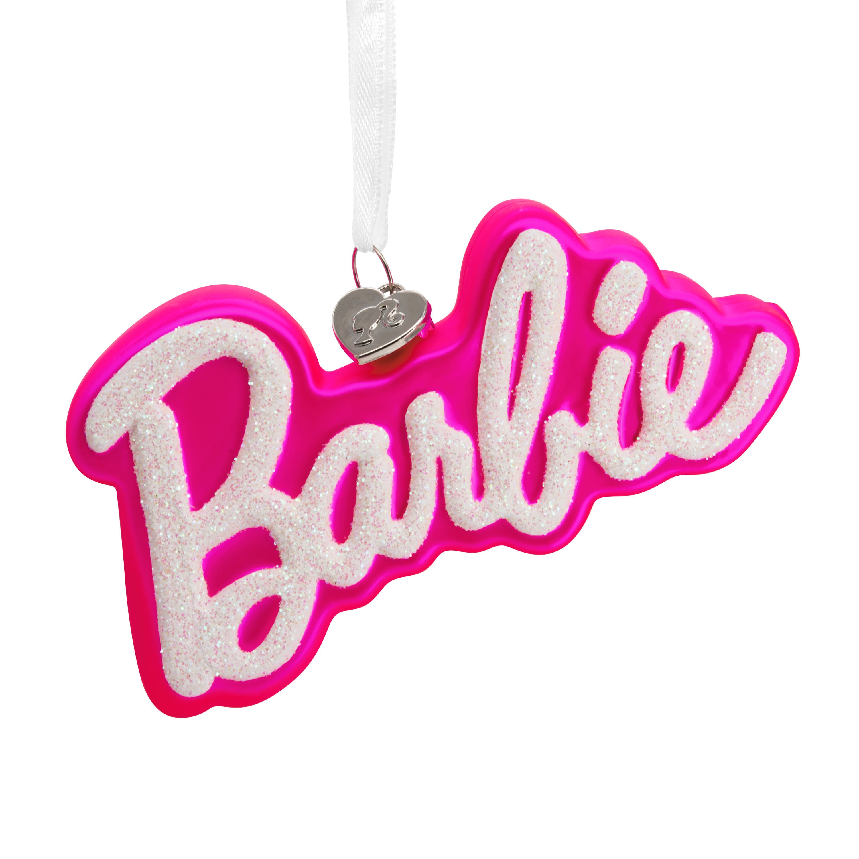Hallmark 4.5&#x22; Barbie&#x2122; Logo Blown Glass Ornament
