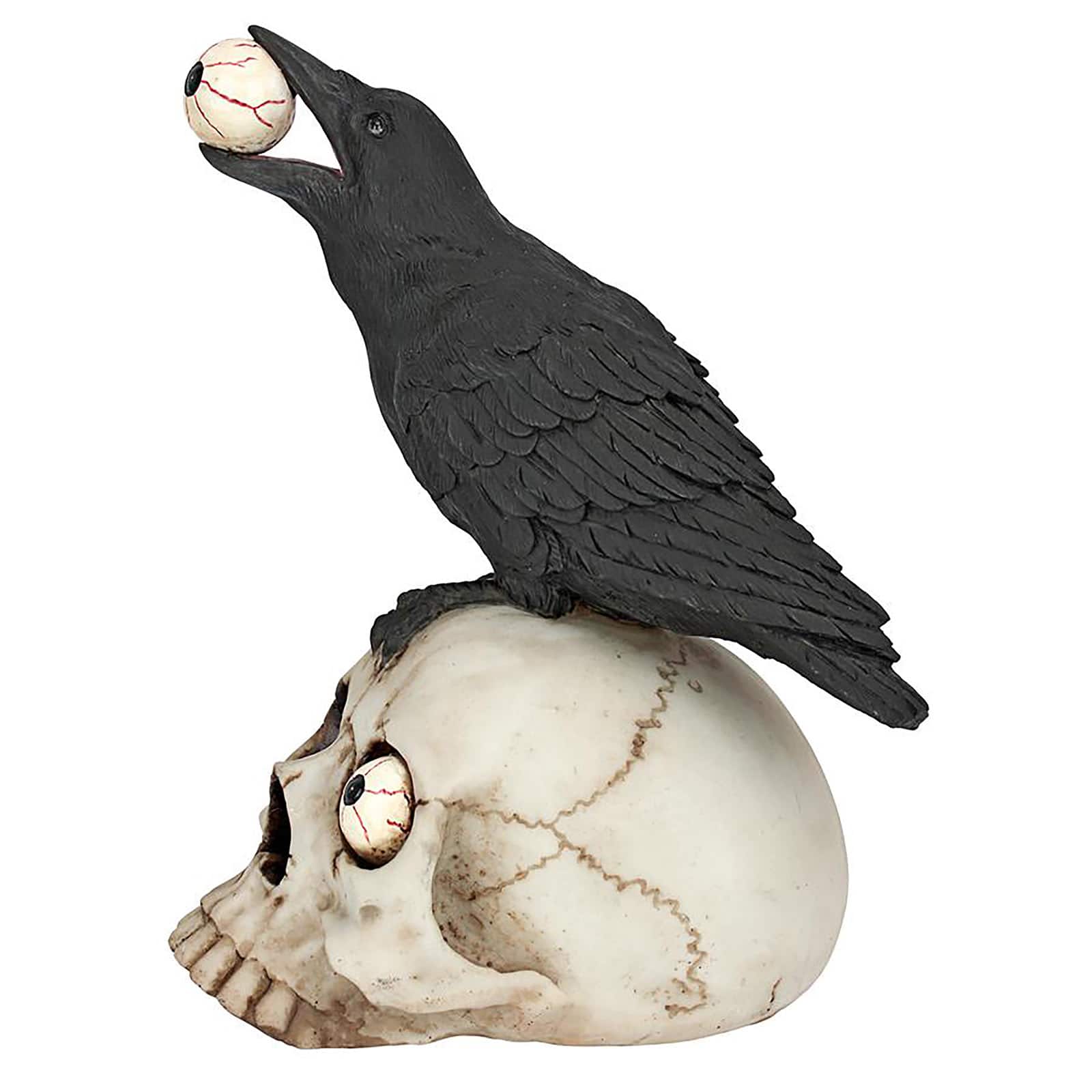Design Toscano 5.5&#x22; All-Seeing Harbinger of Doom Raven &#x26; Skull Statue