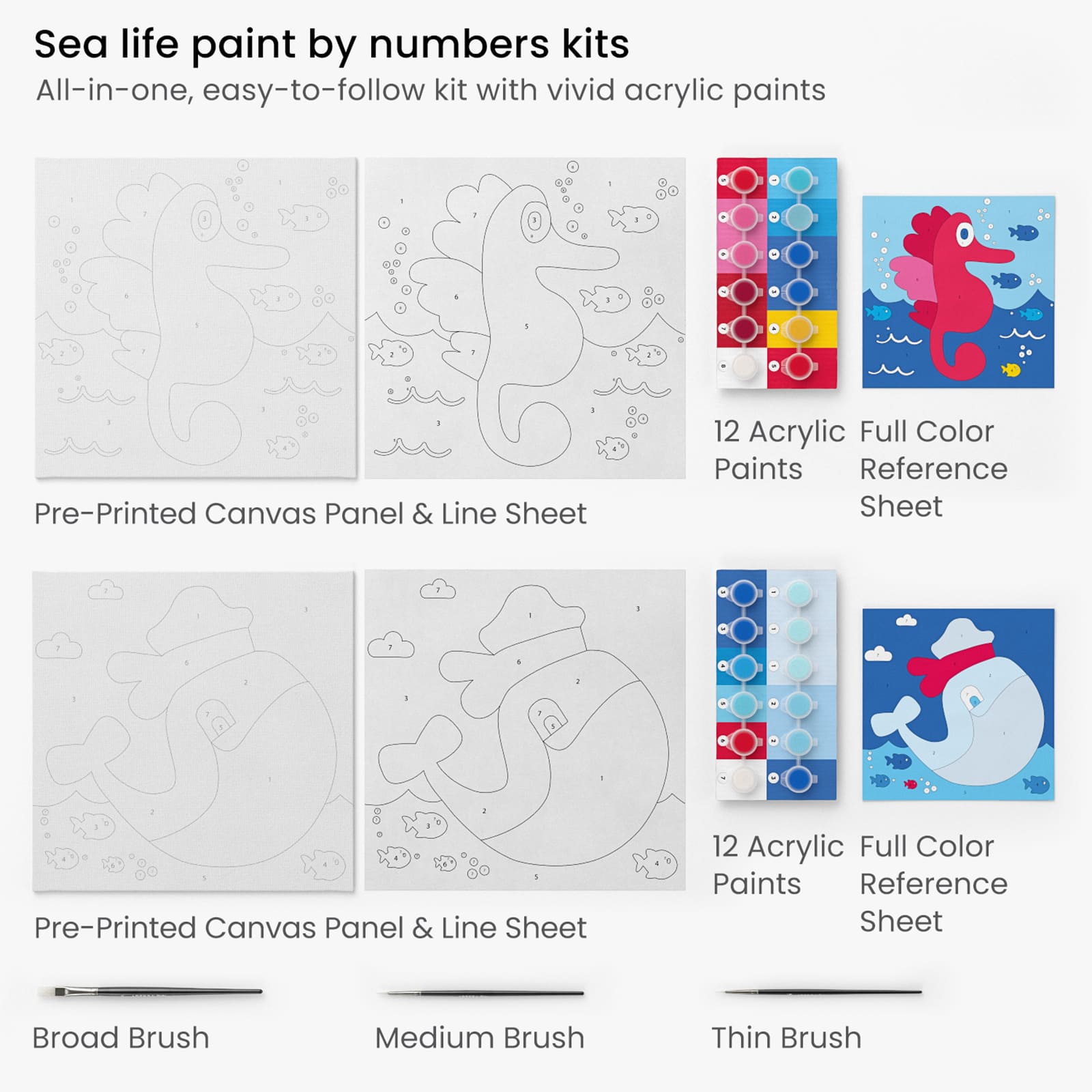 Arteza&#xAE; Kids Sea Life Paint by Numbers Kit, 35 pcs