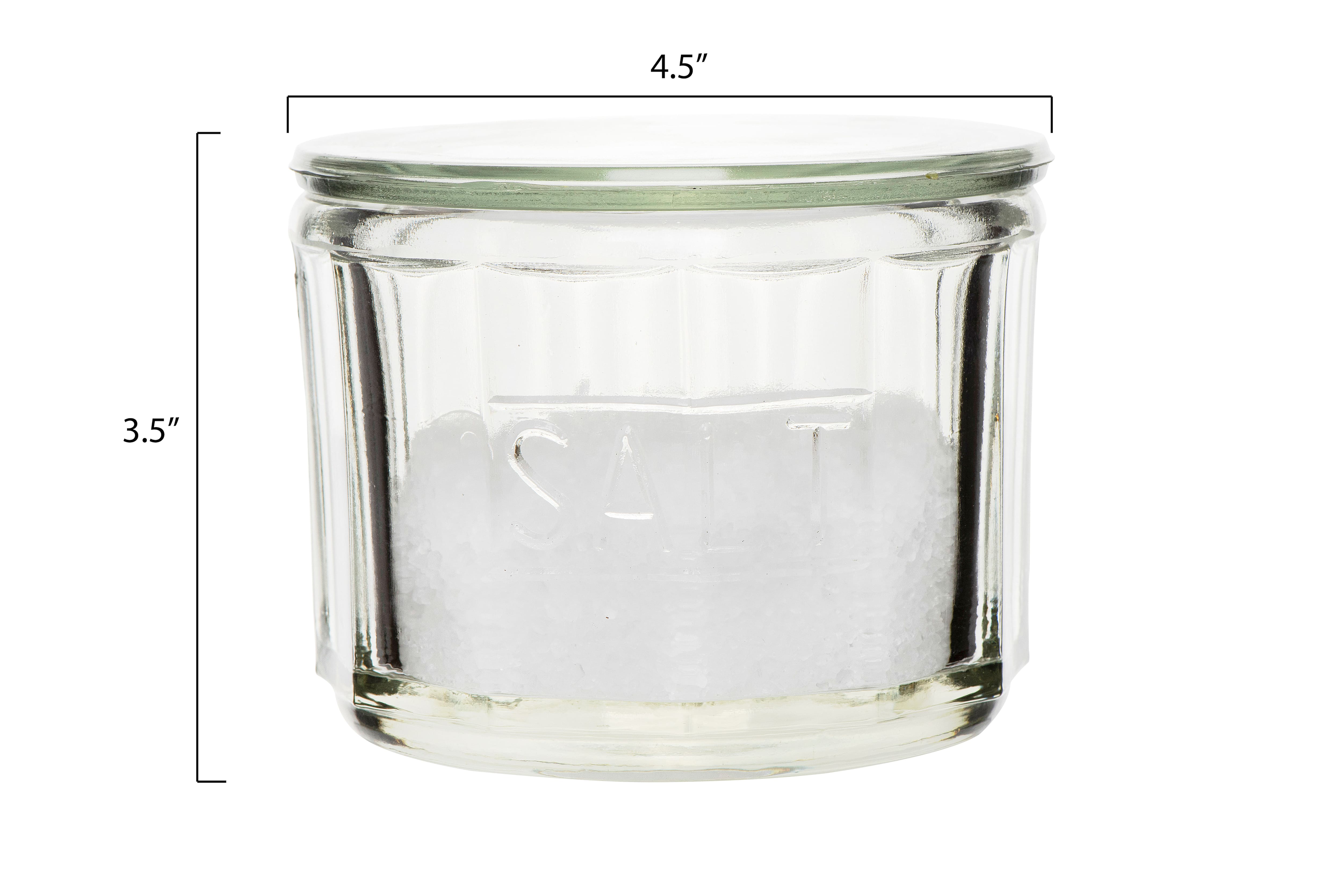 Hello Honey® Round Pressed Glass Salt Cellar