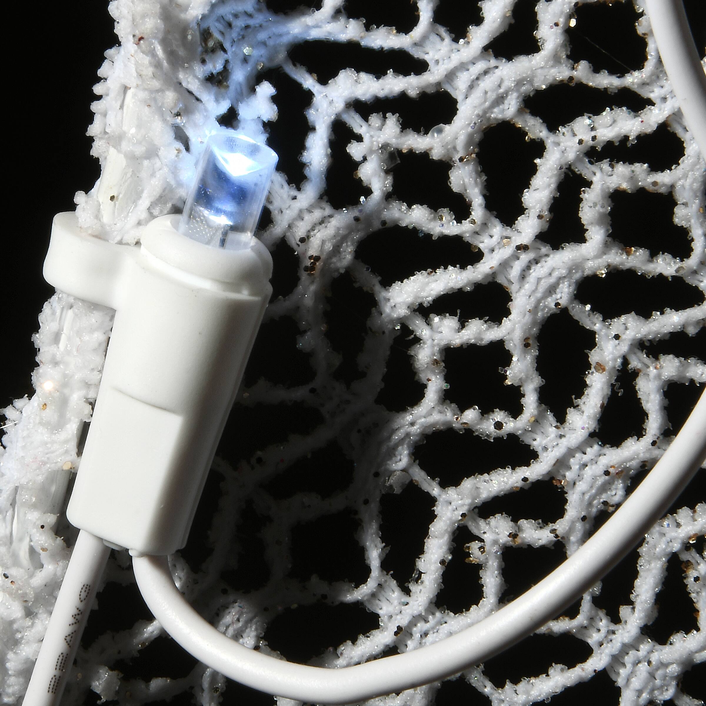Fabric Glitter Shepherd and Sheep Set with Warm &#x26; Cool White UL LED Lights