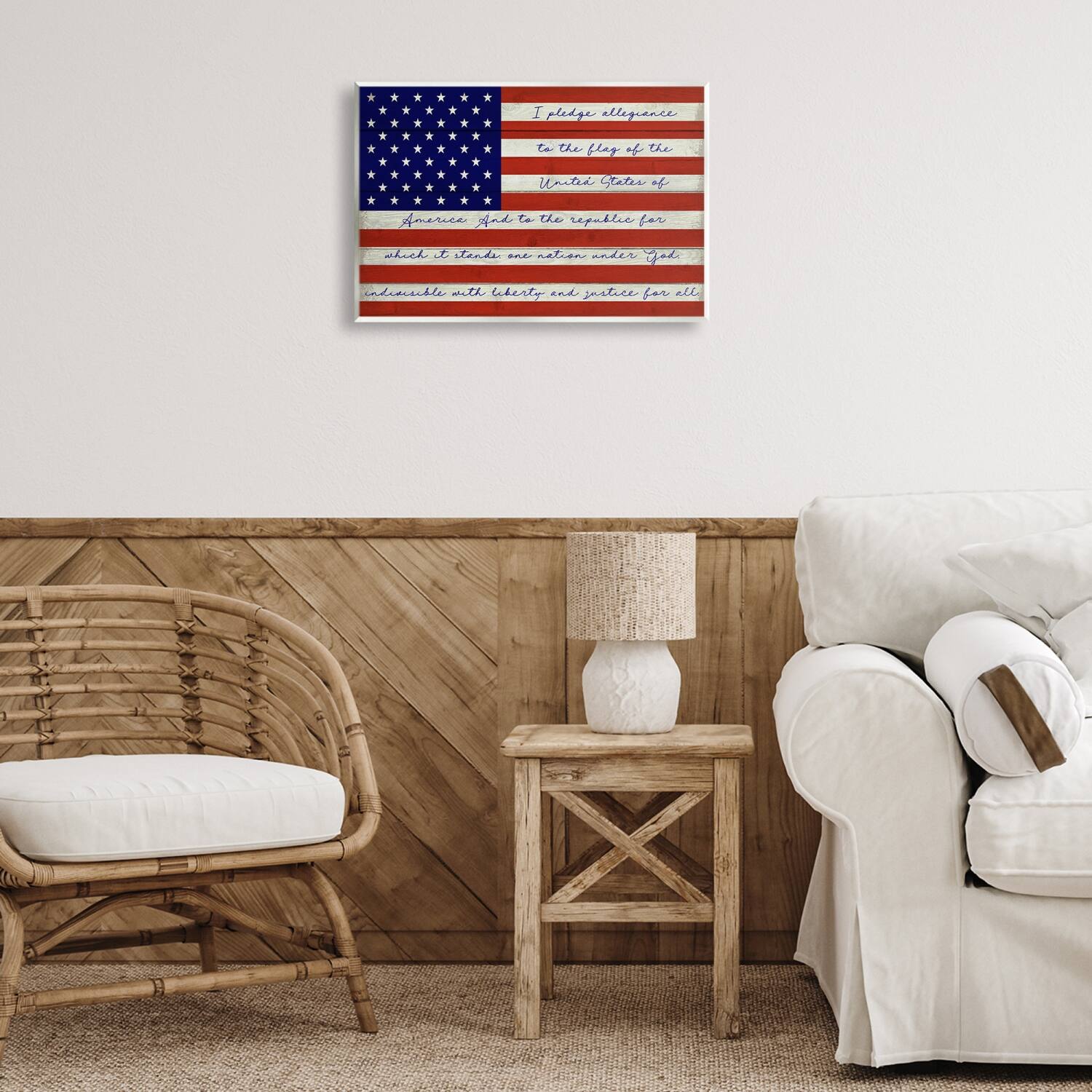 Stupell Industries Pledge of Allegiance Flag Wall Plaque Art