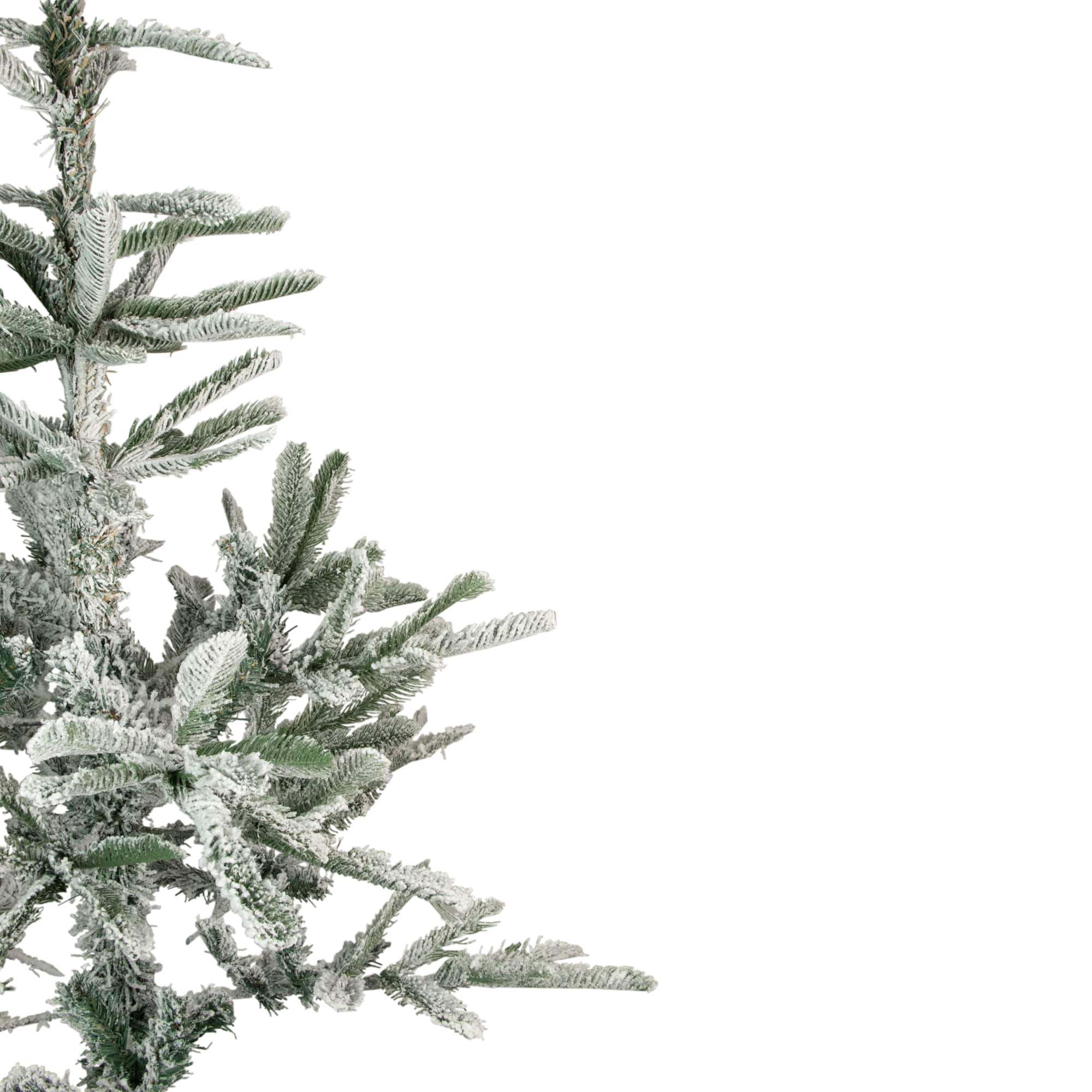 6.5ft Unlit Slim Flocked Noble Fir Artificial Christmas Tree