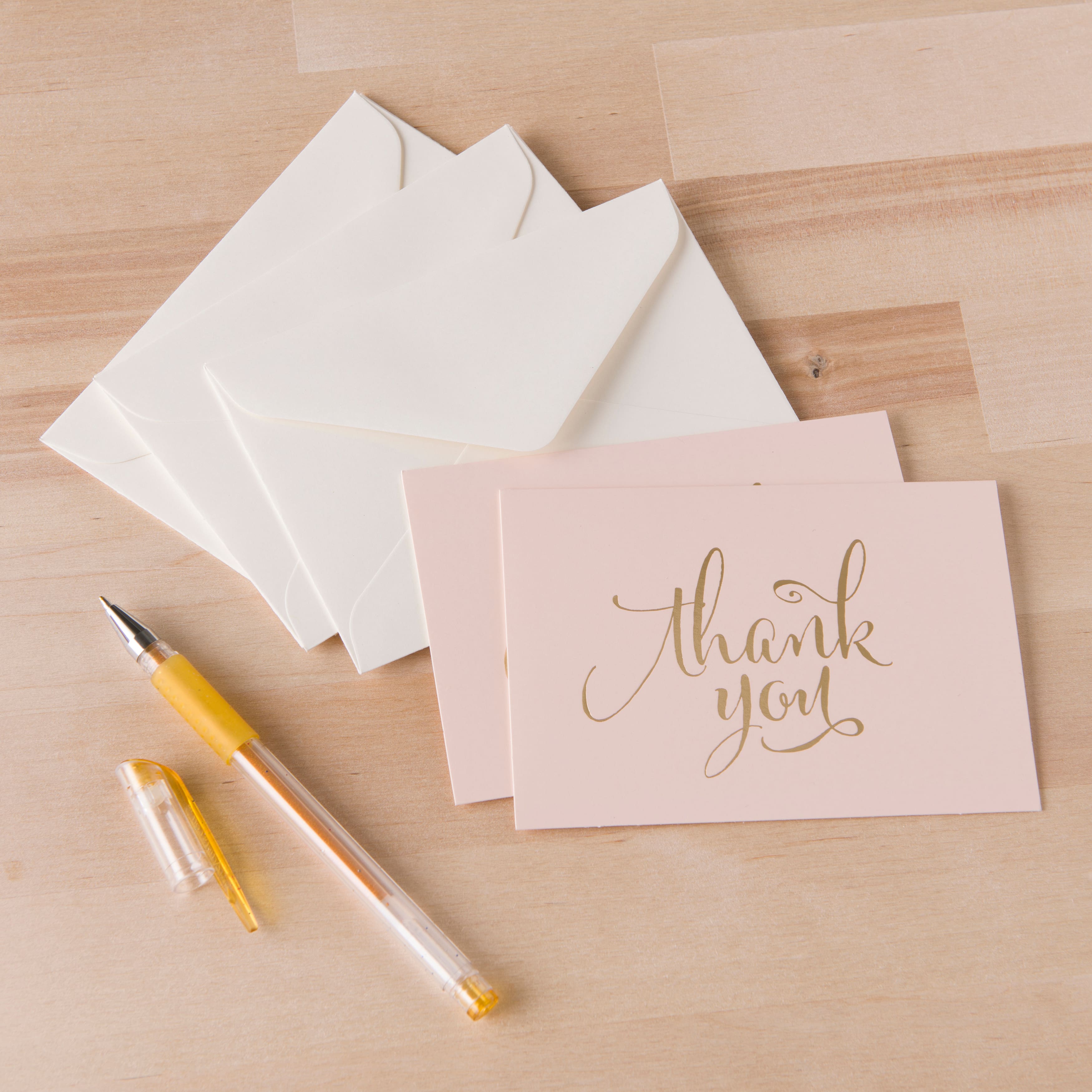 Blush & Gold Thank You Cards & Envelopes By Celebrate It™