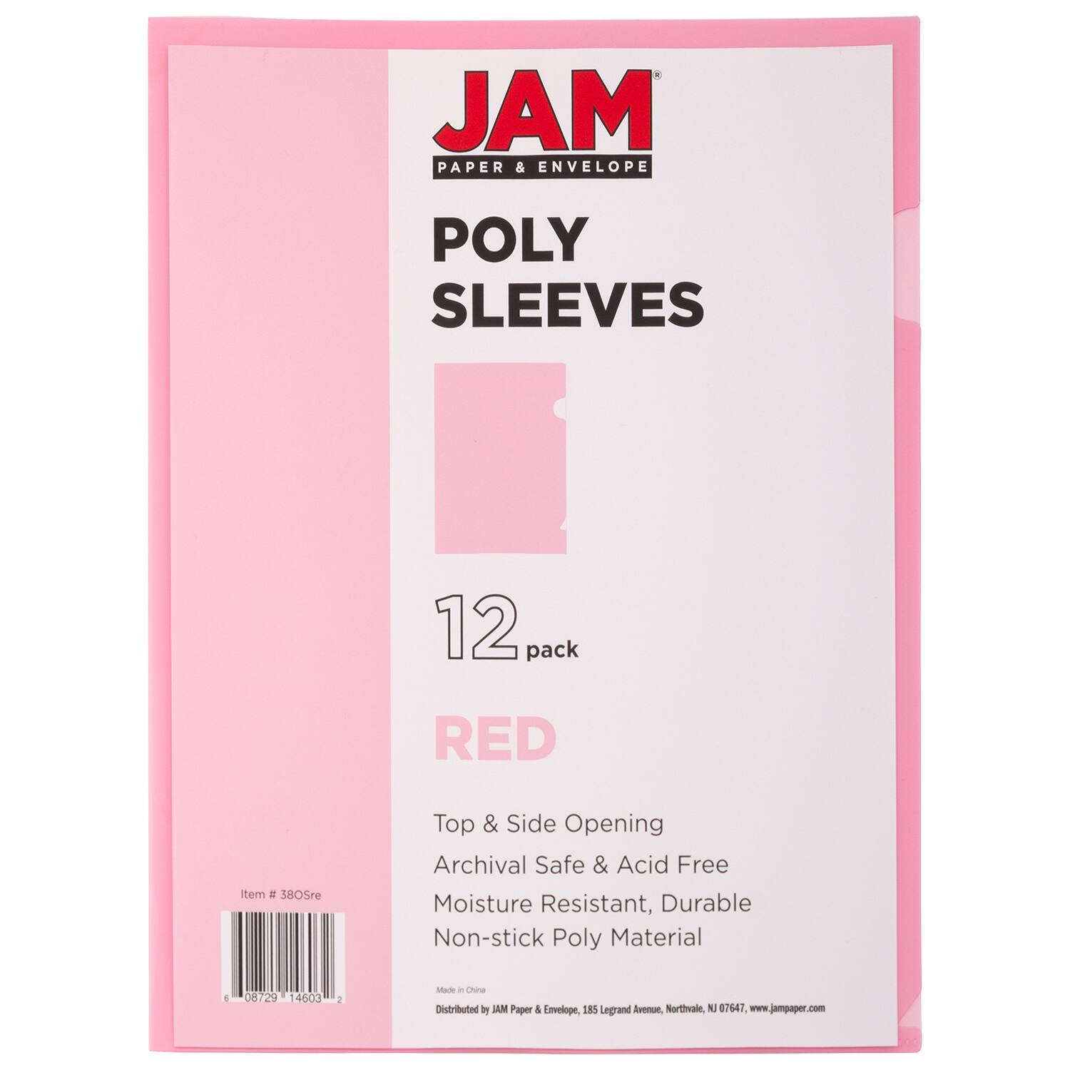 JAM Paper 9" x 11.5" Plastic Sleeve Page Protectors, 120ct.