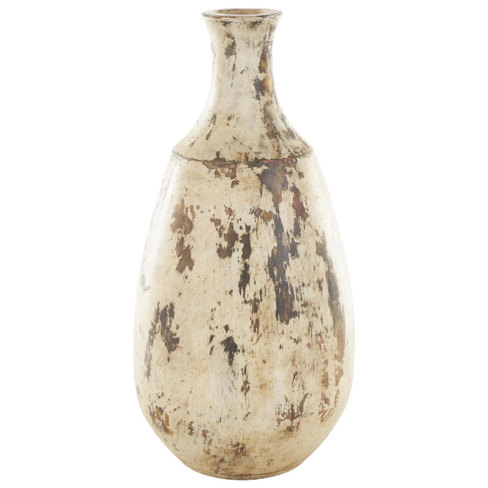 Brown Ceramic Antique Style Distressed Vase
