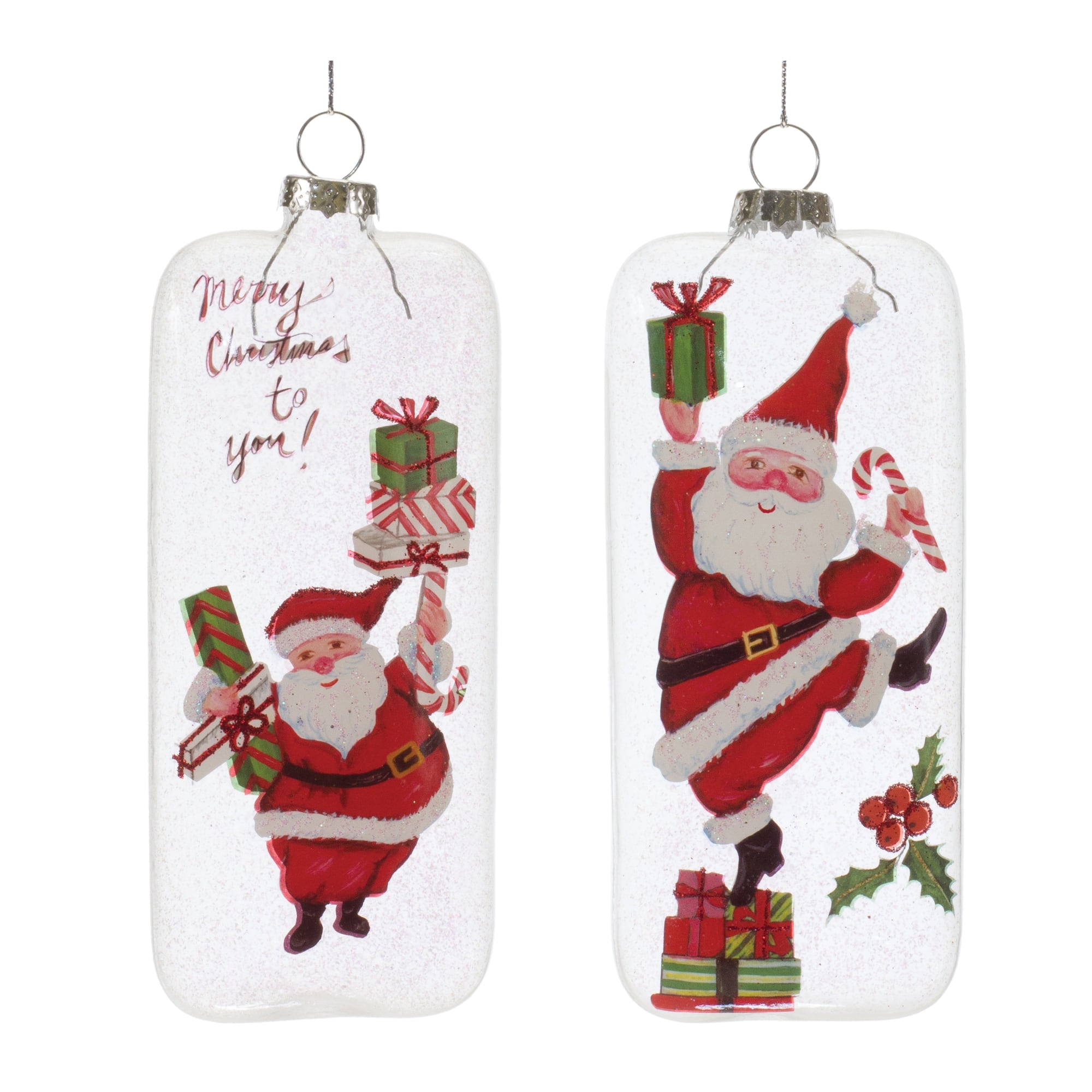 12ct. 6&#x22; Whimsical Santa Ornaments
