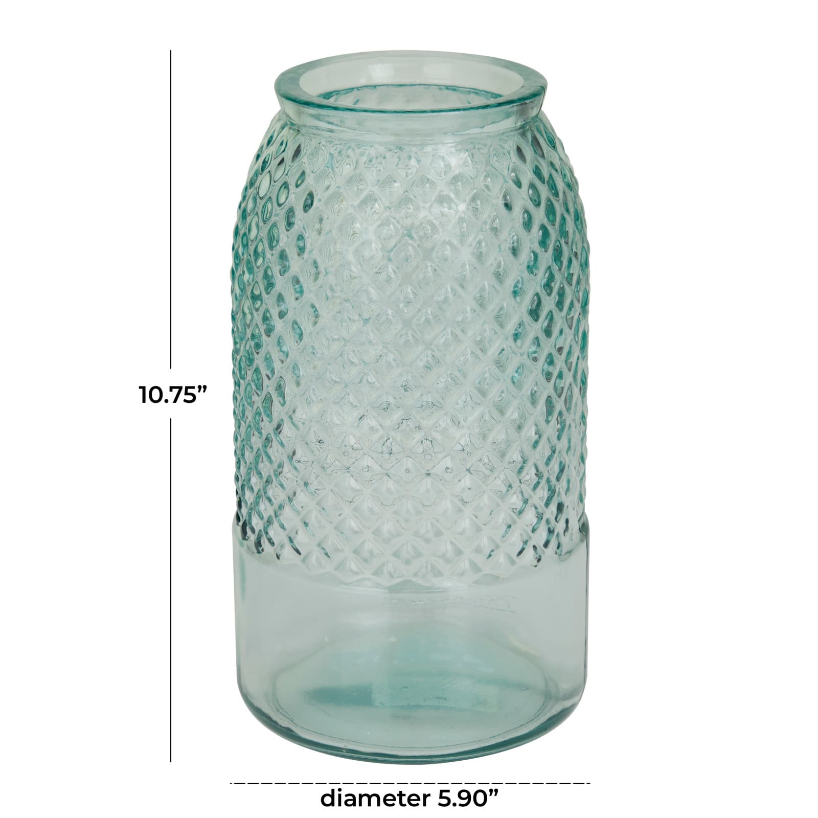 Blue Recycled Glass Spanish Decorative Jars 6&#x22; x 6&#x22; x 11&#x22;