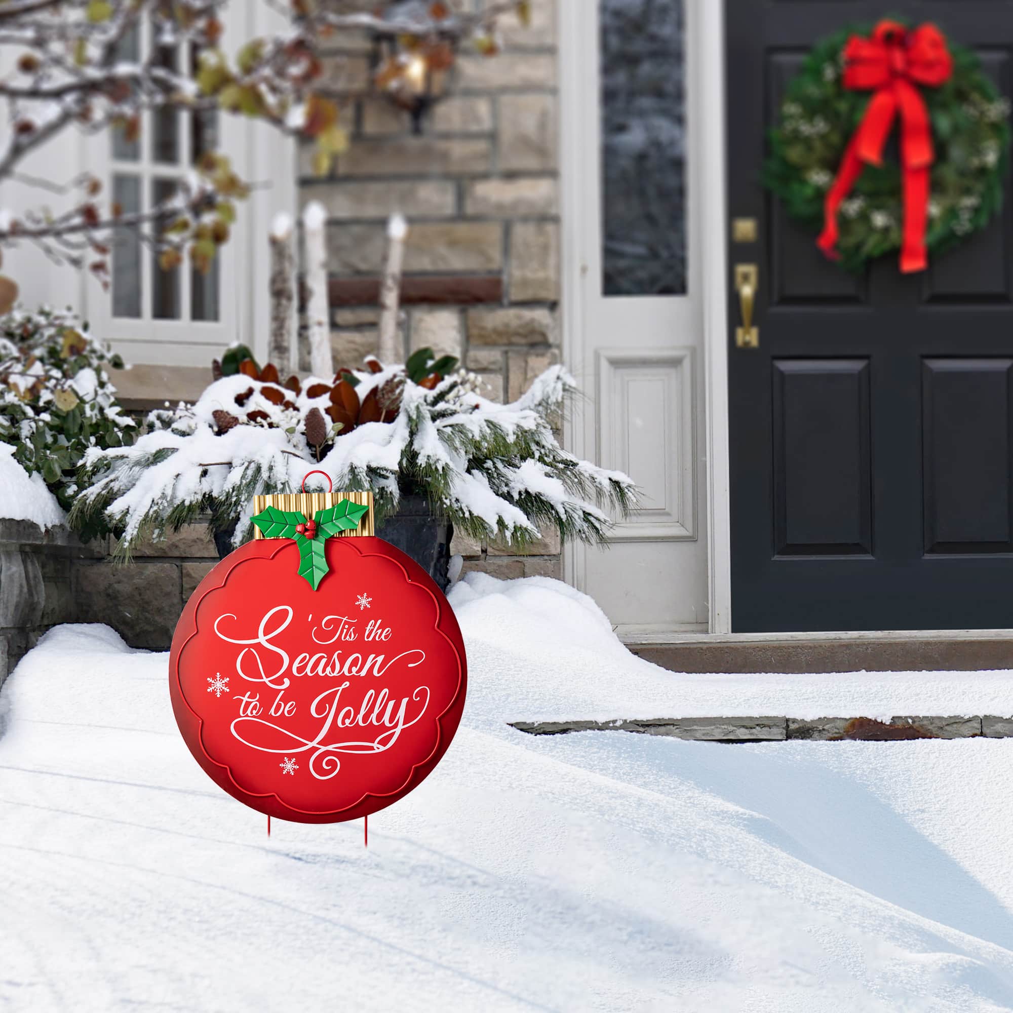 Glitzhome&#xAE; 3ft. Large Metal Ornament Yard Stake