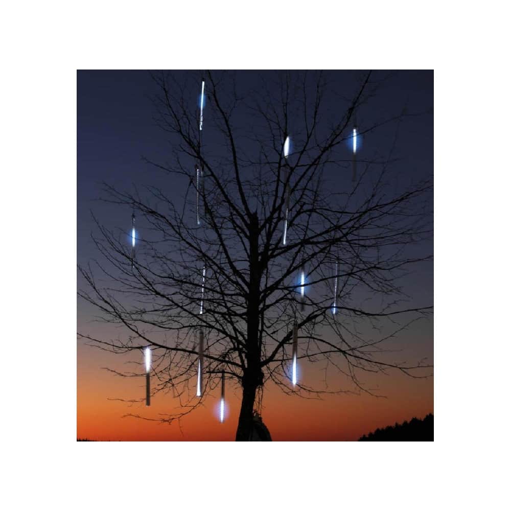 LED Lighted Dripping Icicle Snowfall Christmas Light Tubes -13.25&#x27; Clear Wire - 5ct