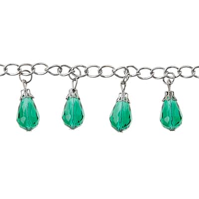 Bead Gallery® Aqua Teardrop Glass Beads Chain