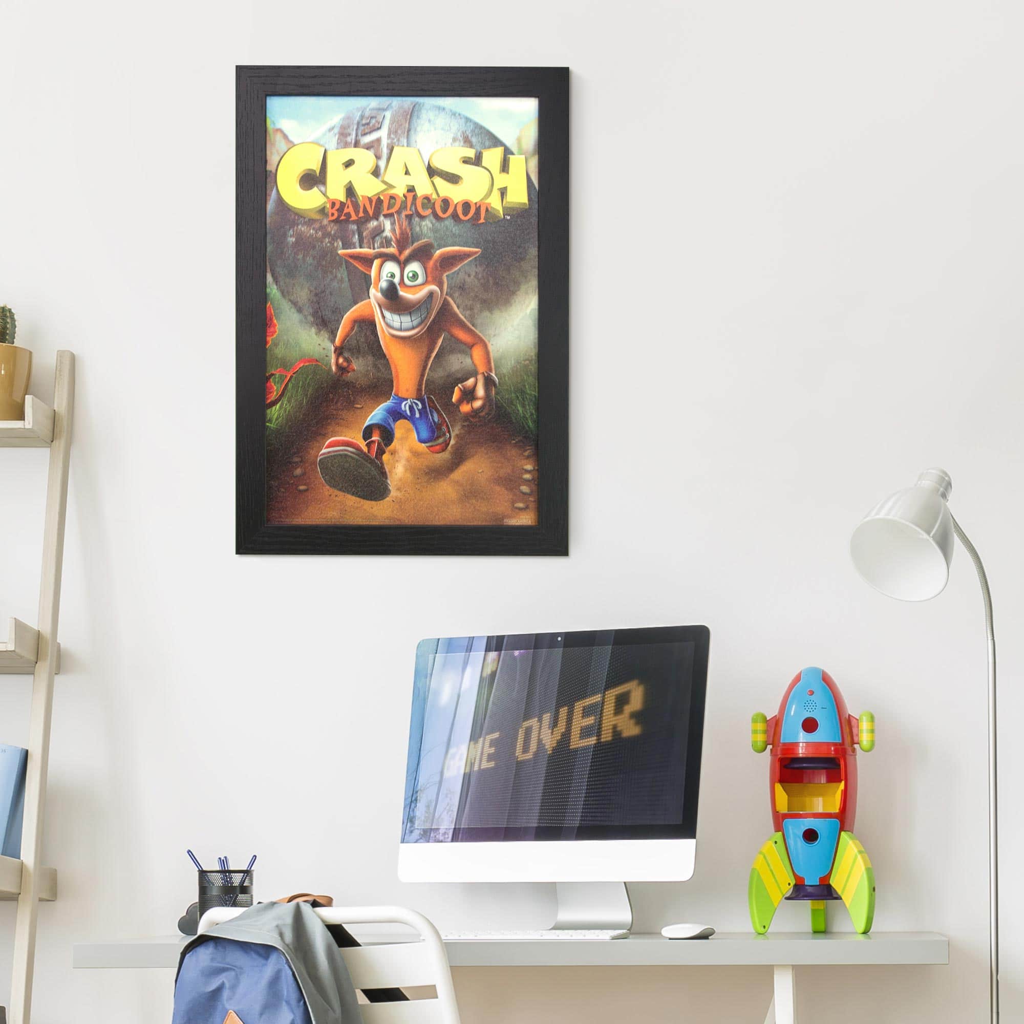 Crash Bandicoot Vintage Video Game Framed Wall Art