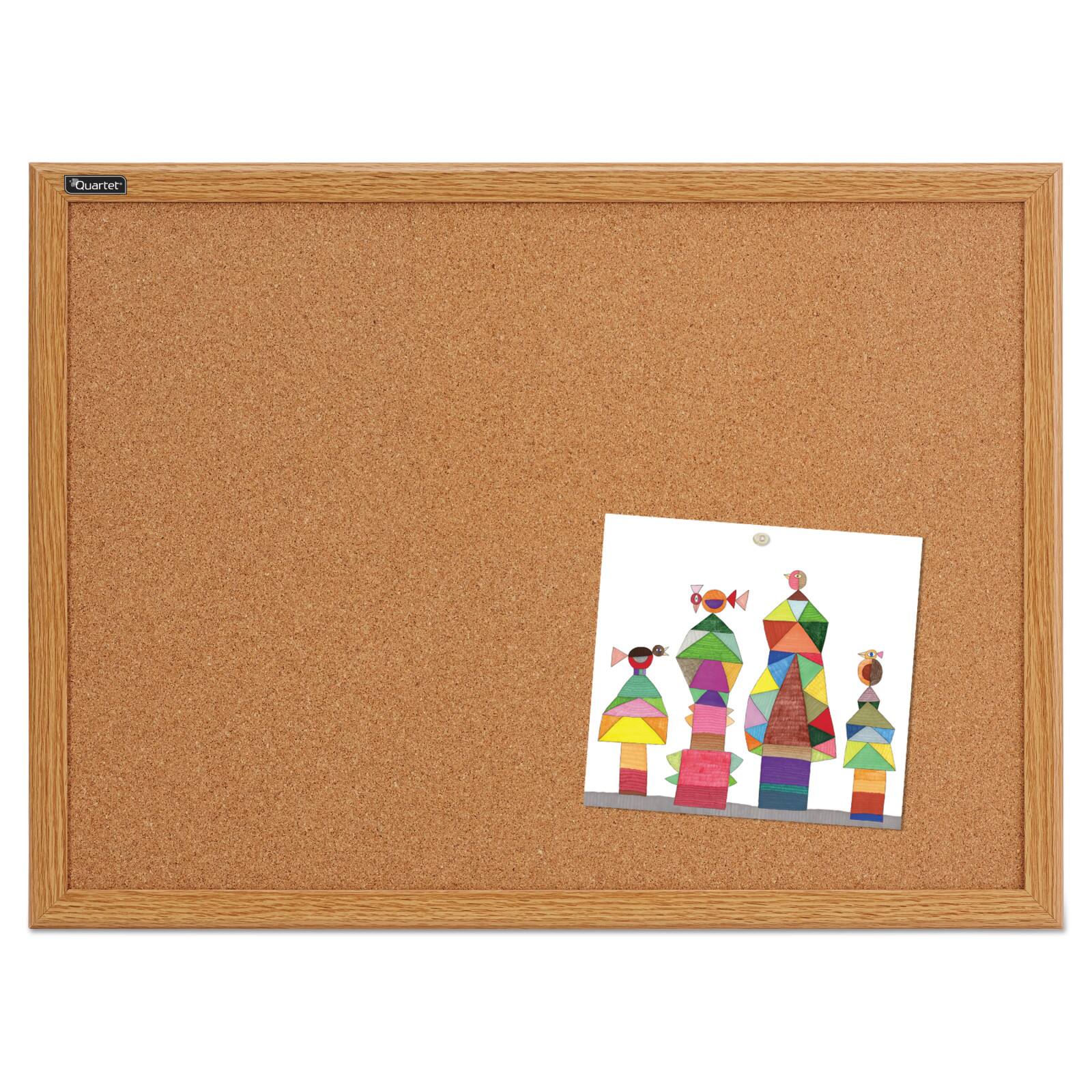 Quartet® Oak Finish Frame 36" x 24" Cork Bulletin Board Michaels