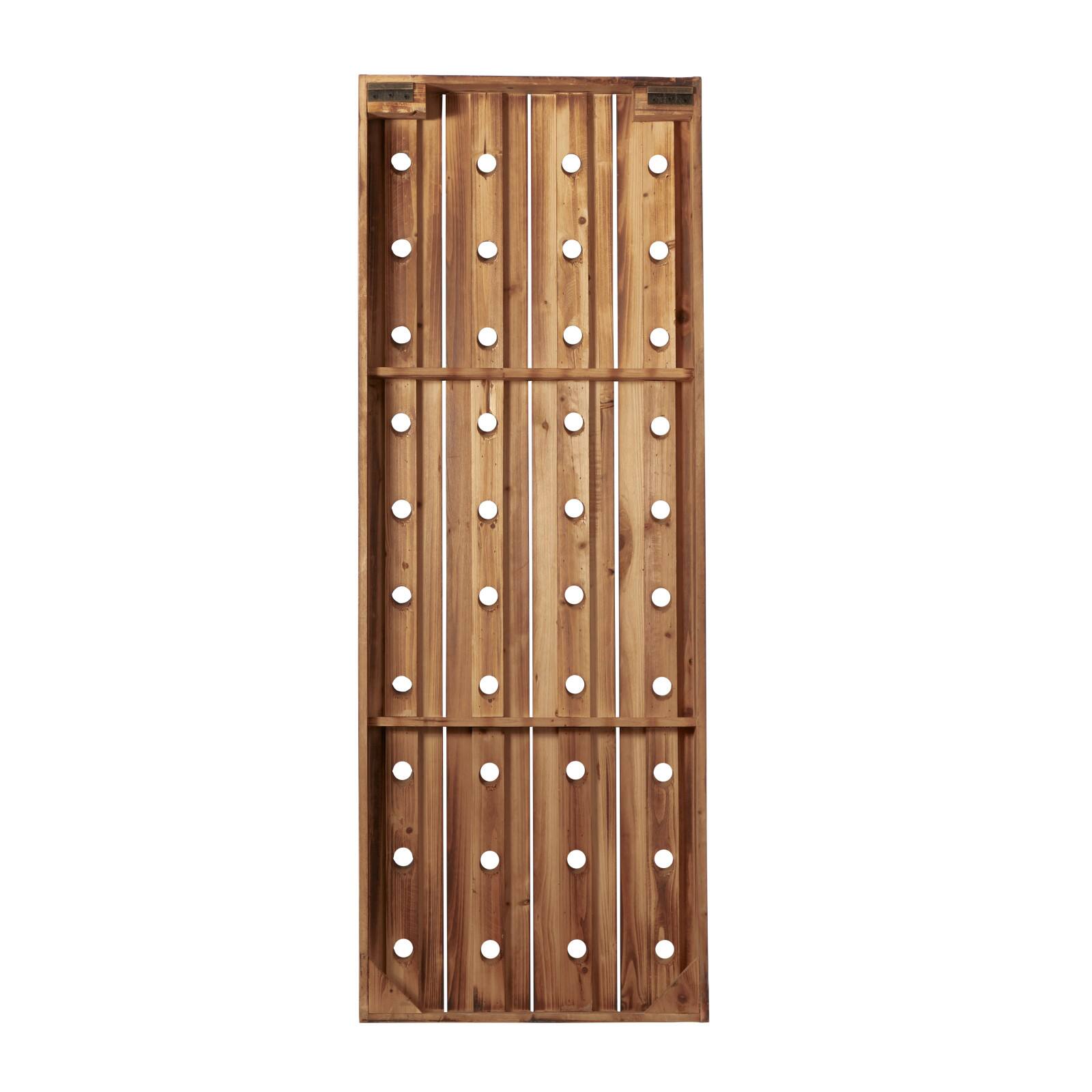 Brown Wooden Pallet Wall Wine Rack