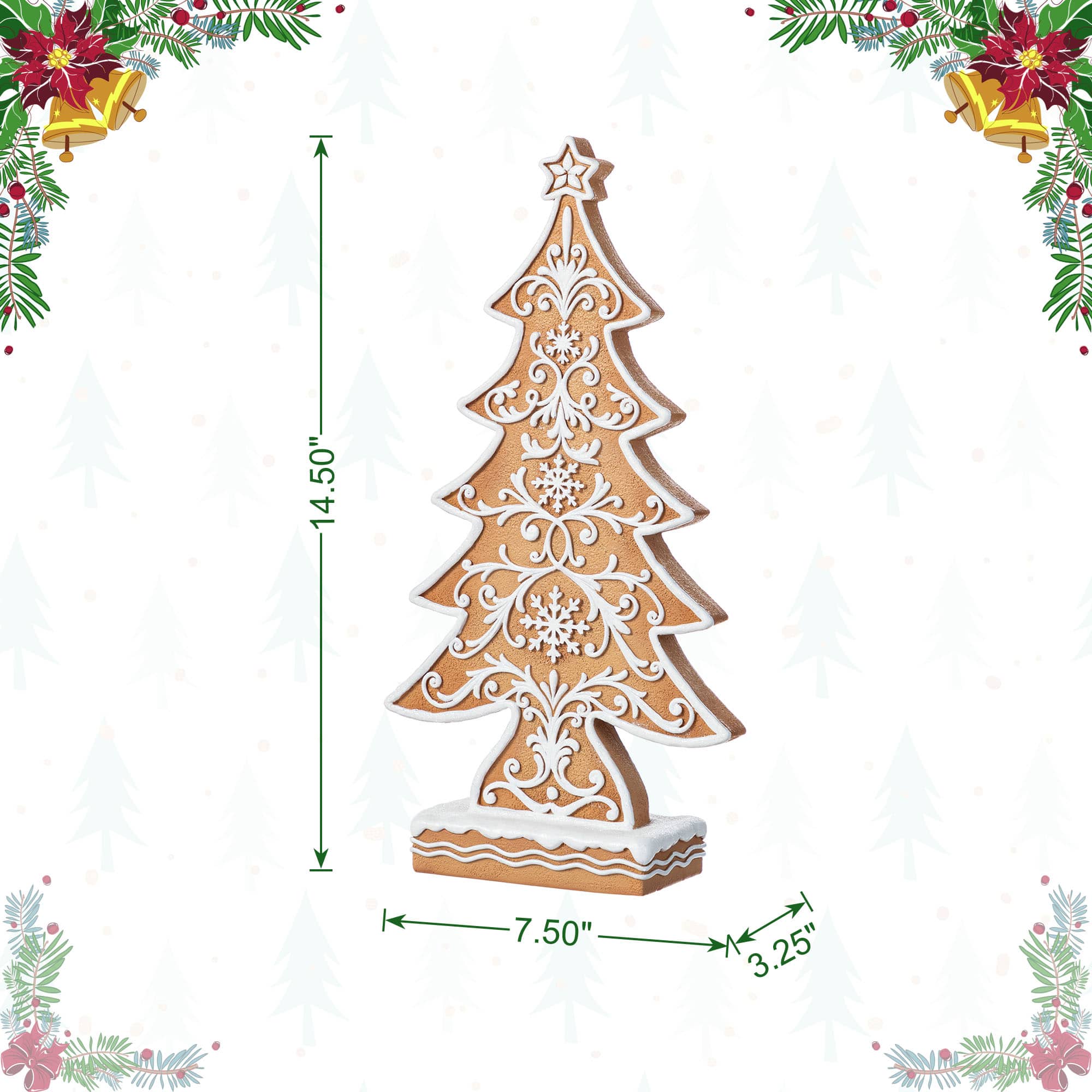 Glitzhome&#xAE; 14.5&#x22; Resin Christmas Tree Table Decor