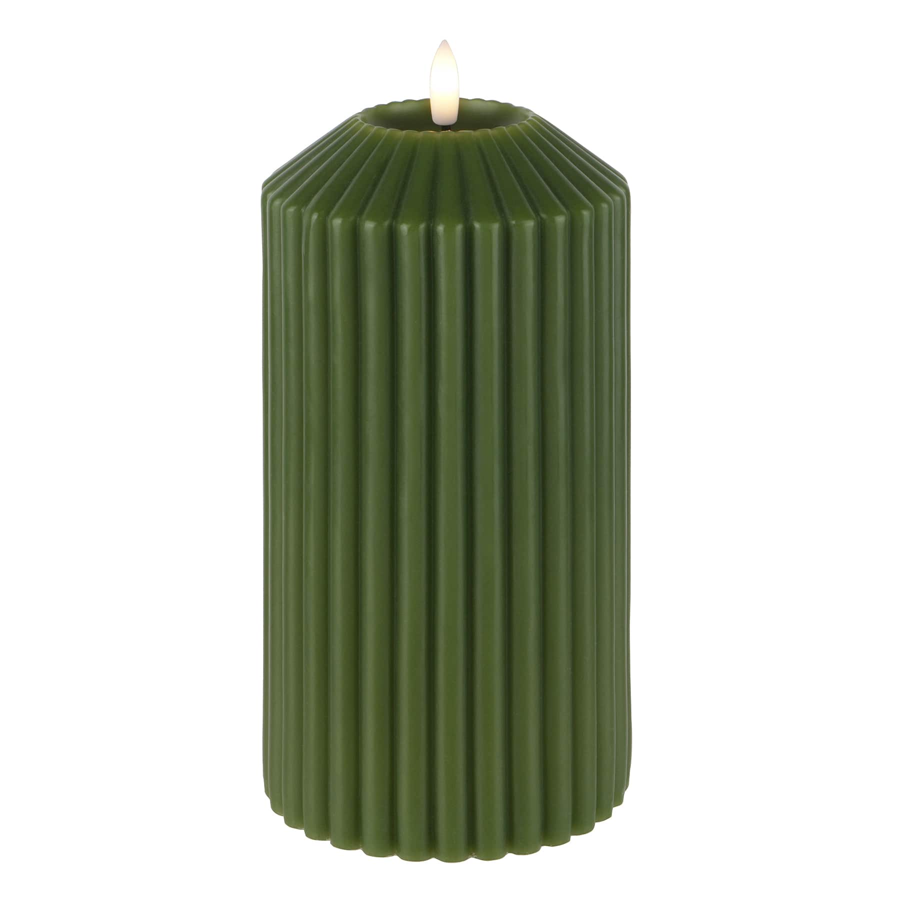8&#x22; Ribbed Wax LED Pillar Candle by Ashland&#xAE;
