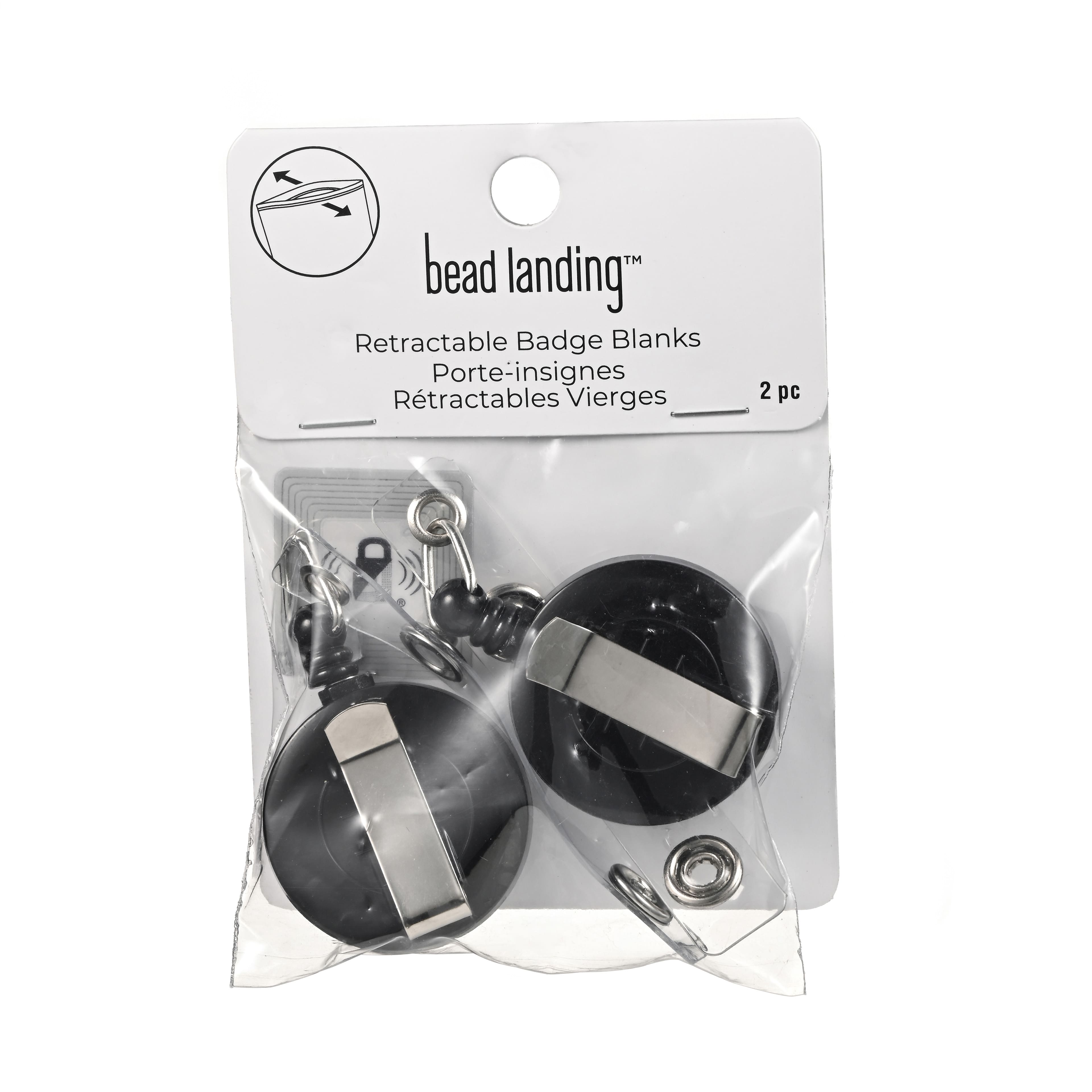 Black Retractable Badge Blanks, 2ct. by Bead Landing&#x2122;