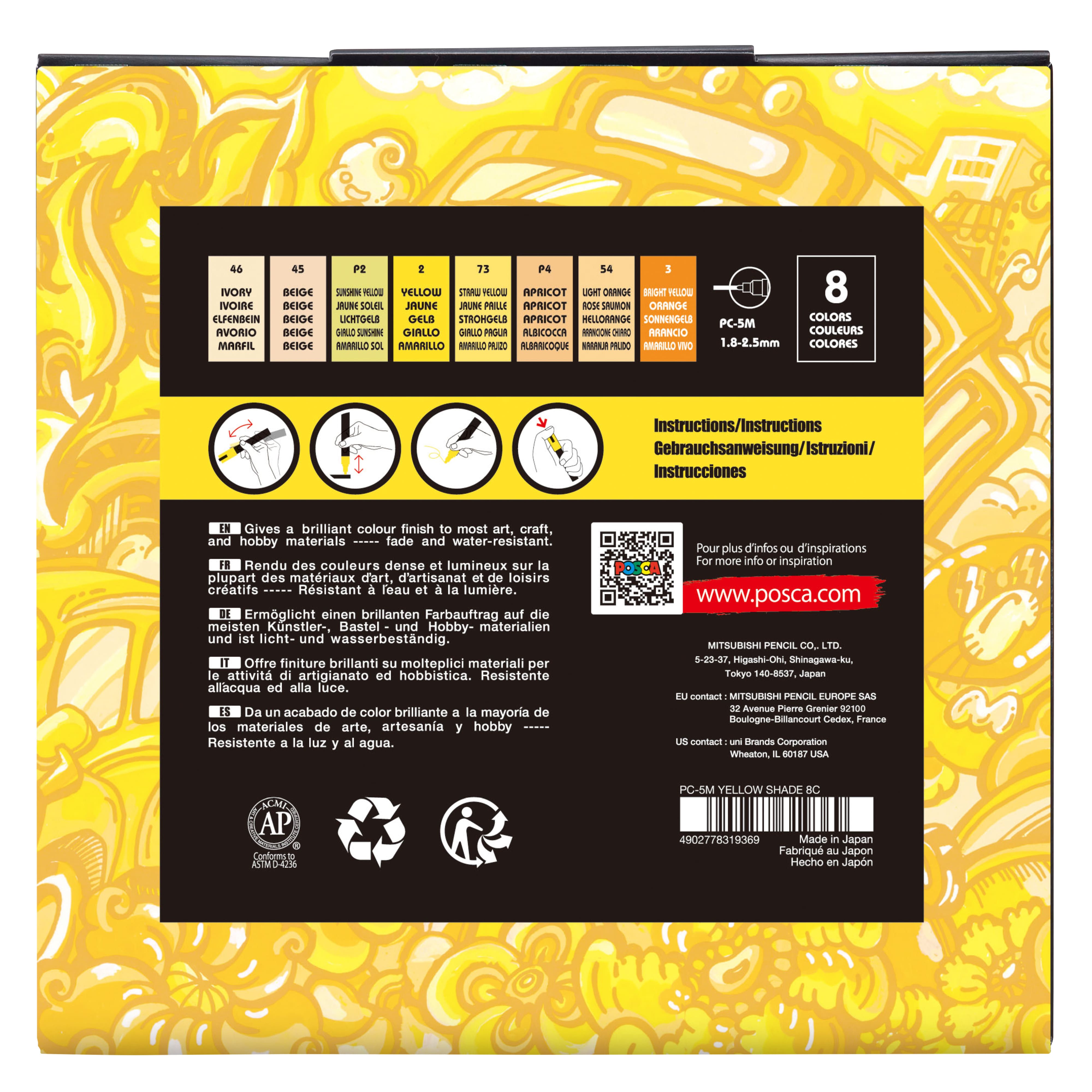 POSCA® PC5M Colour Shades Medium Bullet Tip Paint Markers