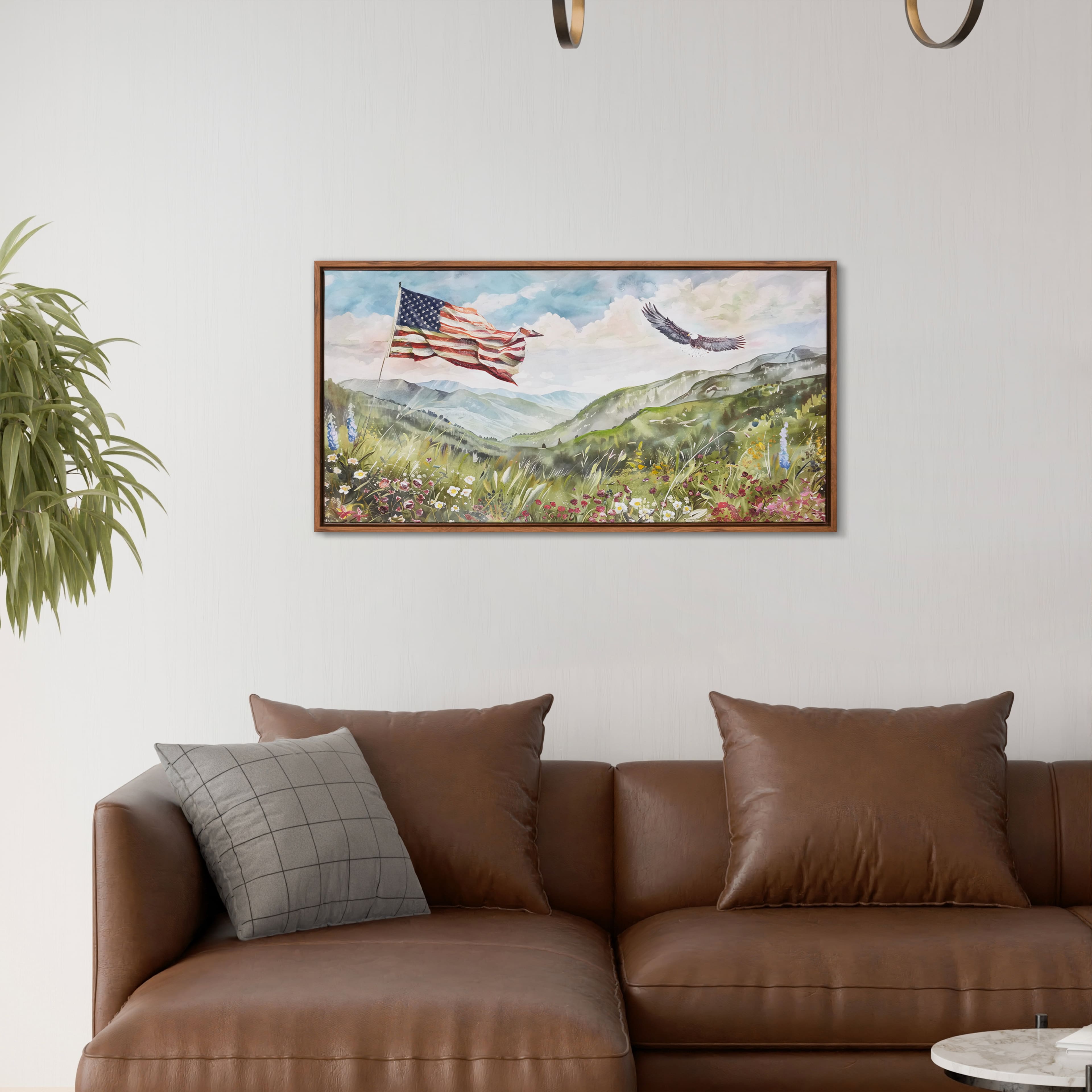 27&#x22; x 14&#x22; Red, White &#x26; Blue Free Land Canvas by Celebrate It&#x2122;
