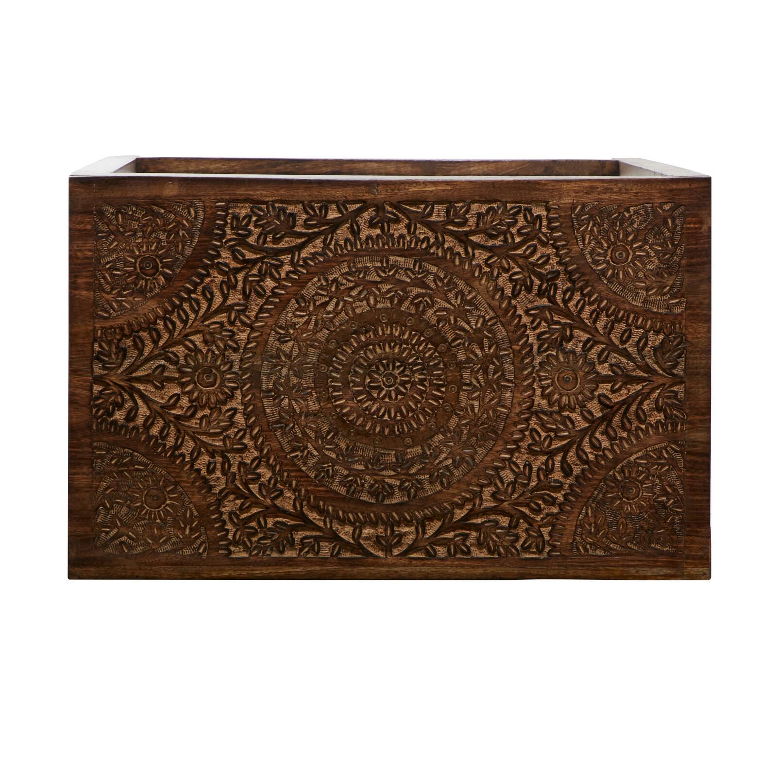 24" Brown Mango Wood Eclectic Accent Table