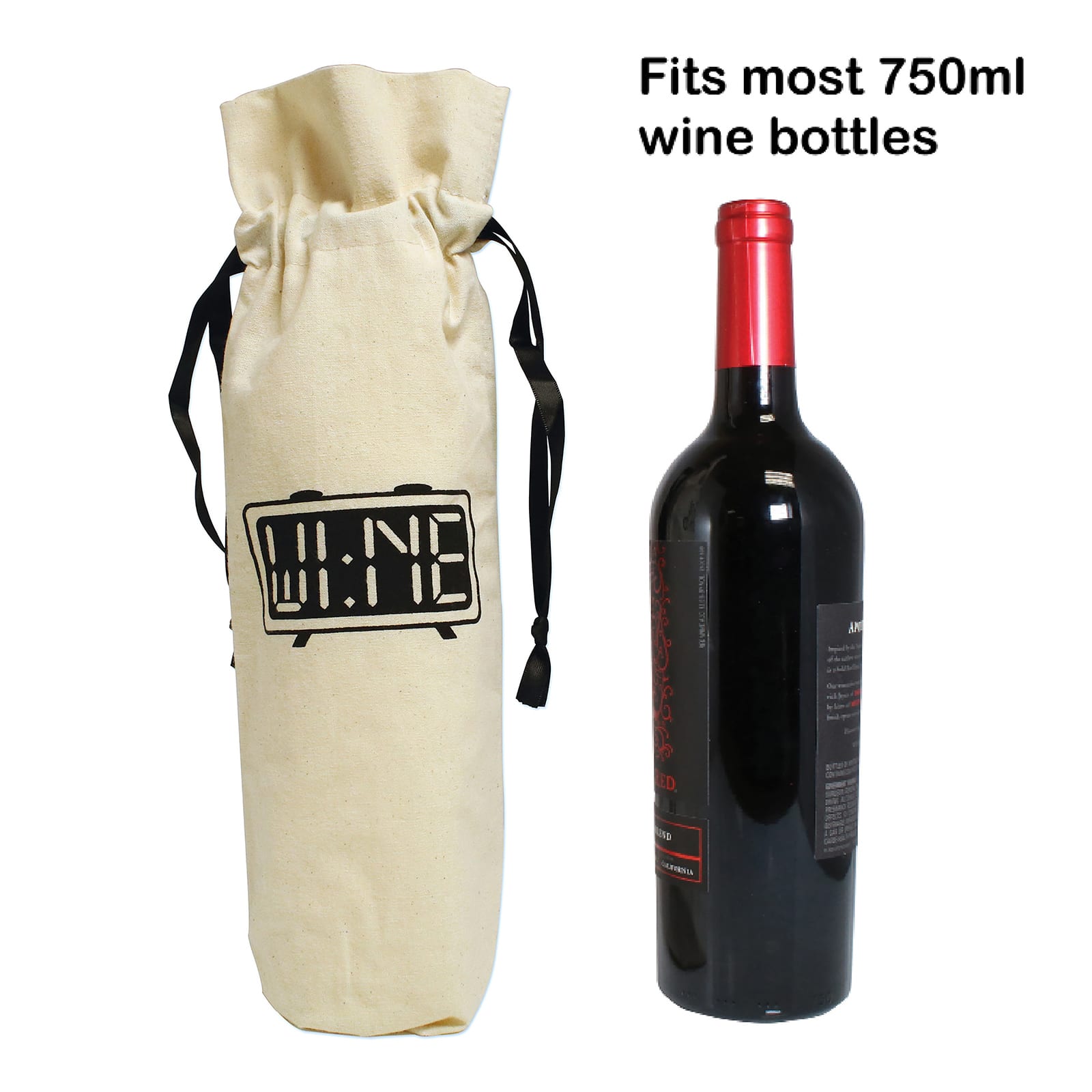 Personality Case&#x2122; Wine Time Canvas Wine Bag