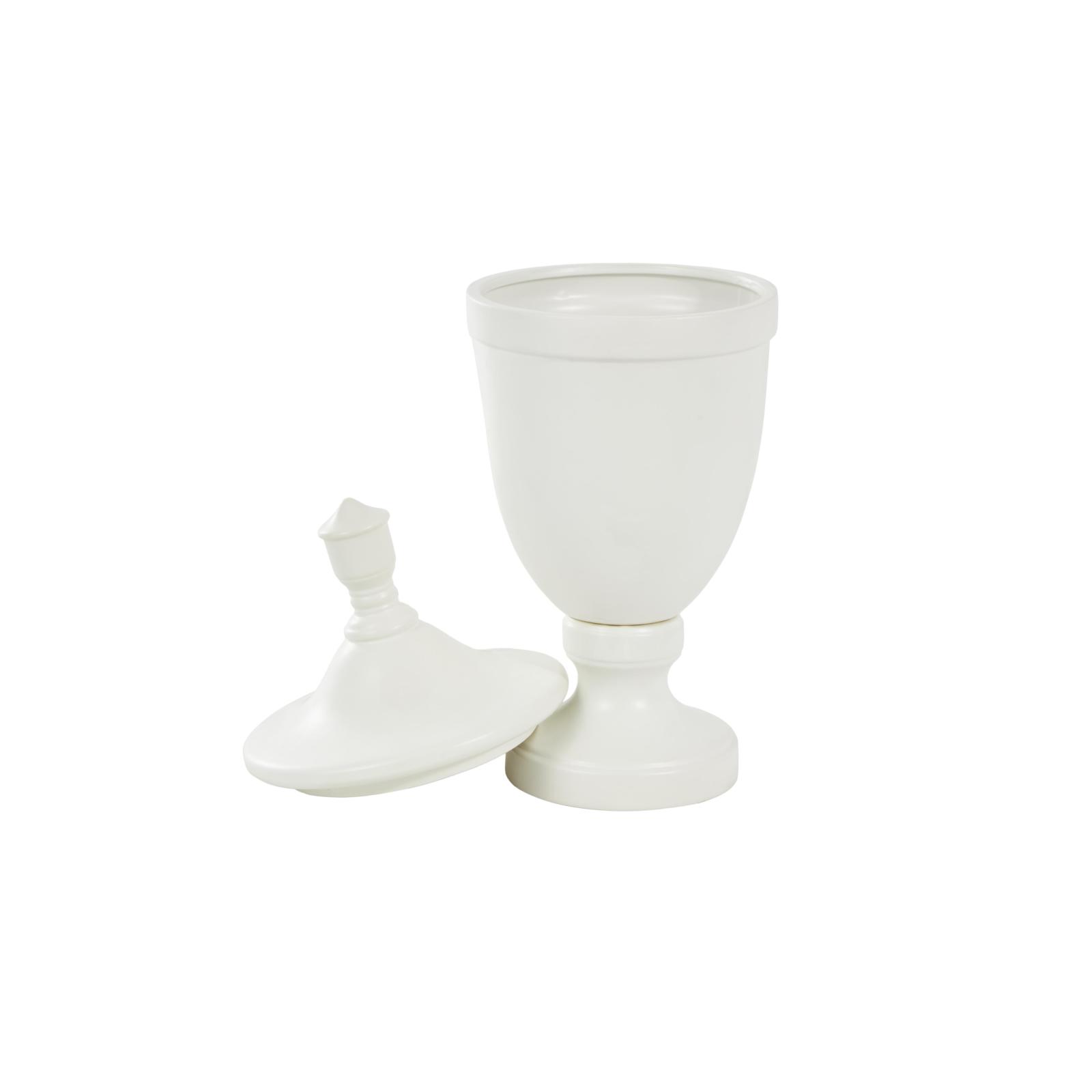 22" White Ceramic Fluted Urn Jar