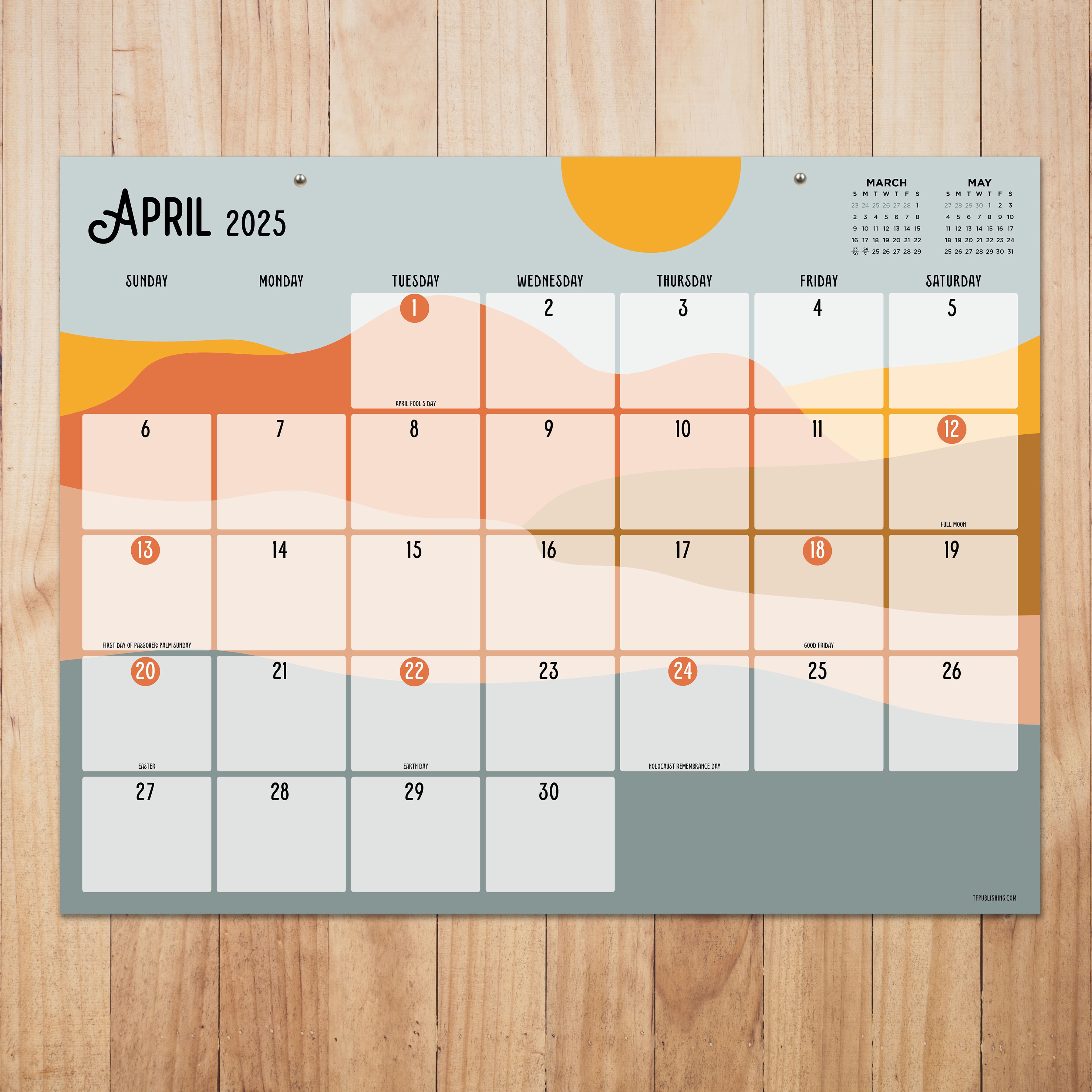 TF Publishing Large 2025 Landscapes Monthly Blotter Desk Pad Calendar