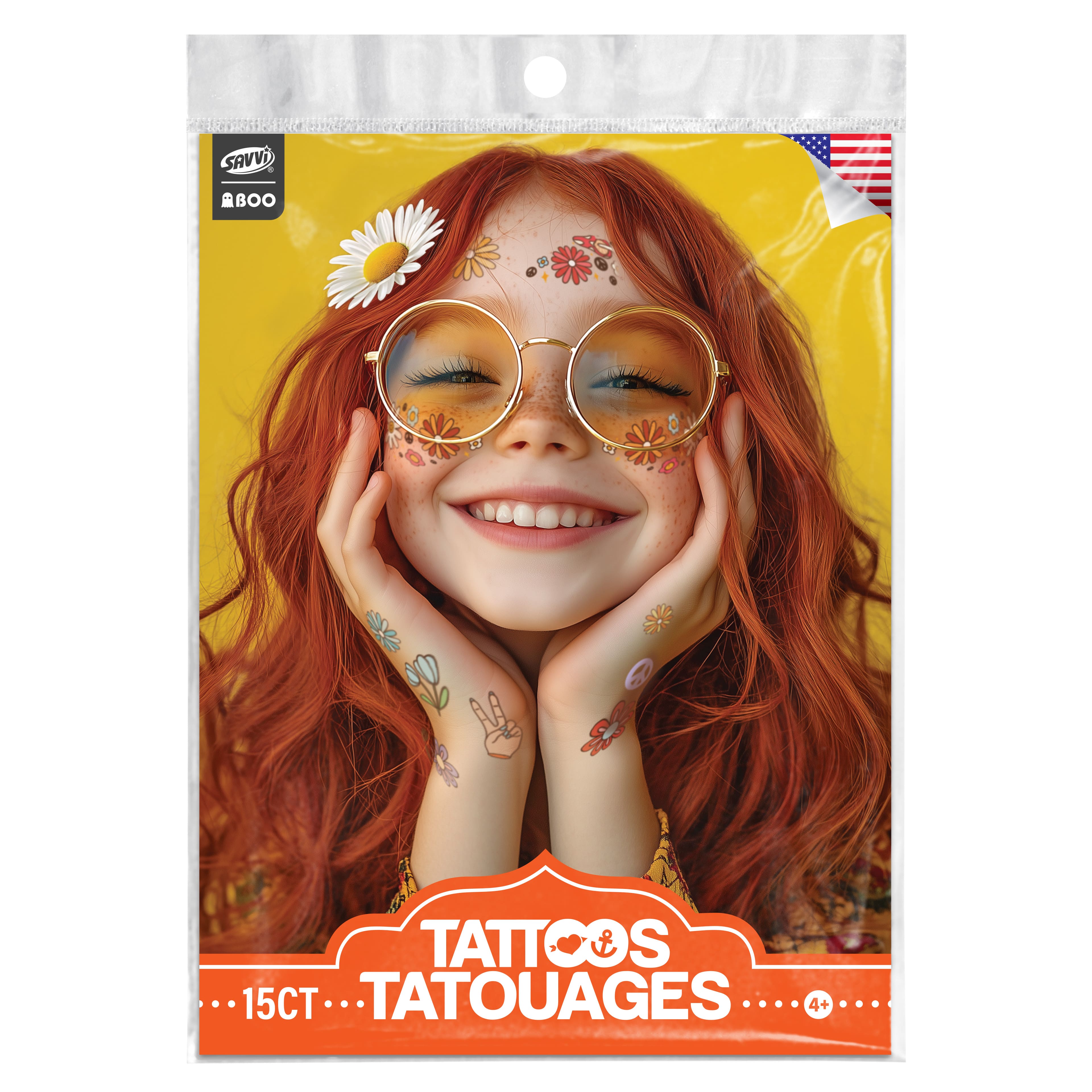 Savvi Hippie Costume Tattoos
